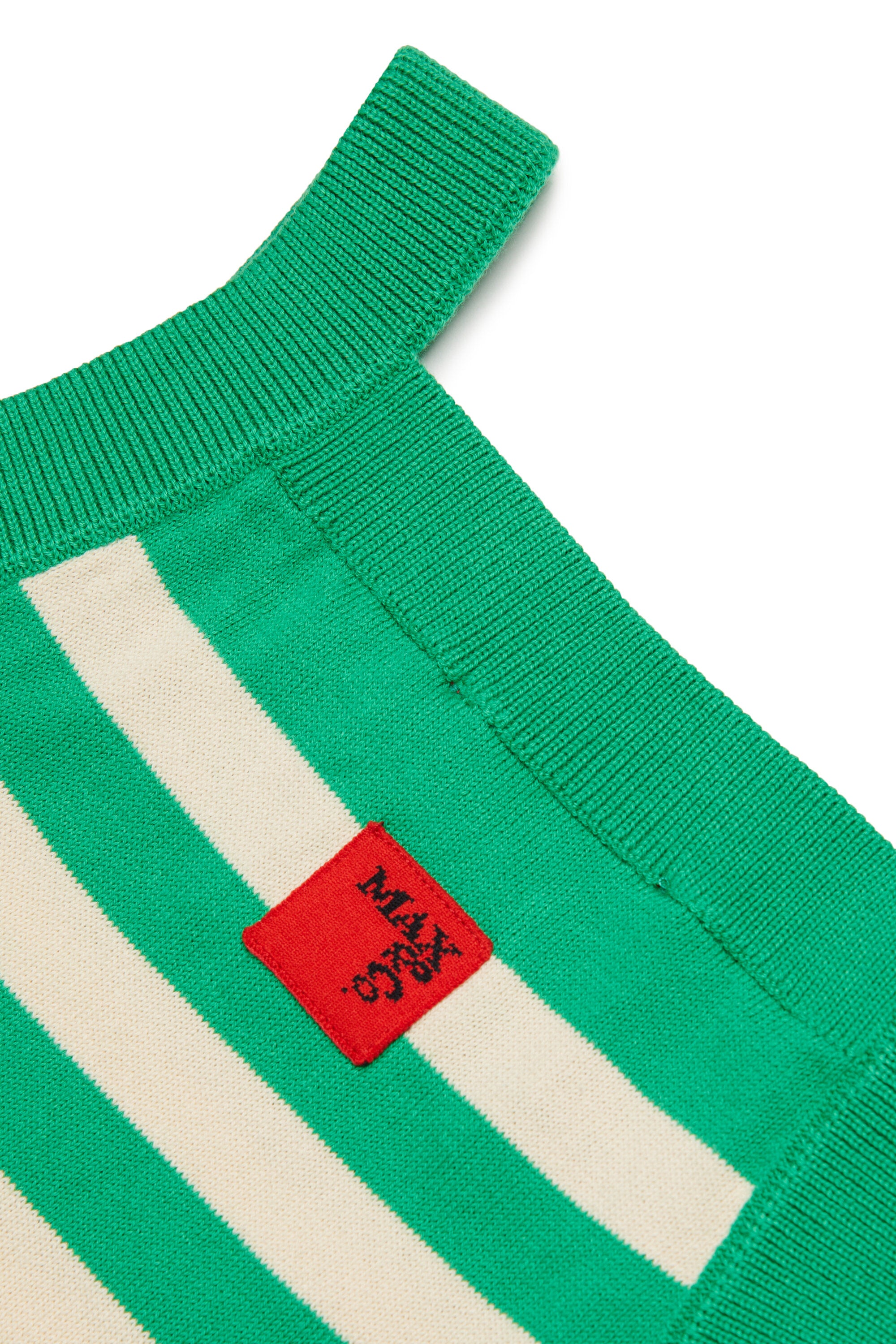 Striped knit top with logo