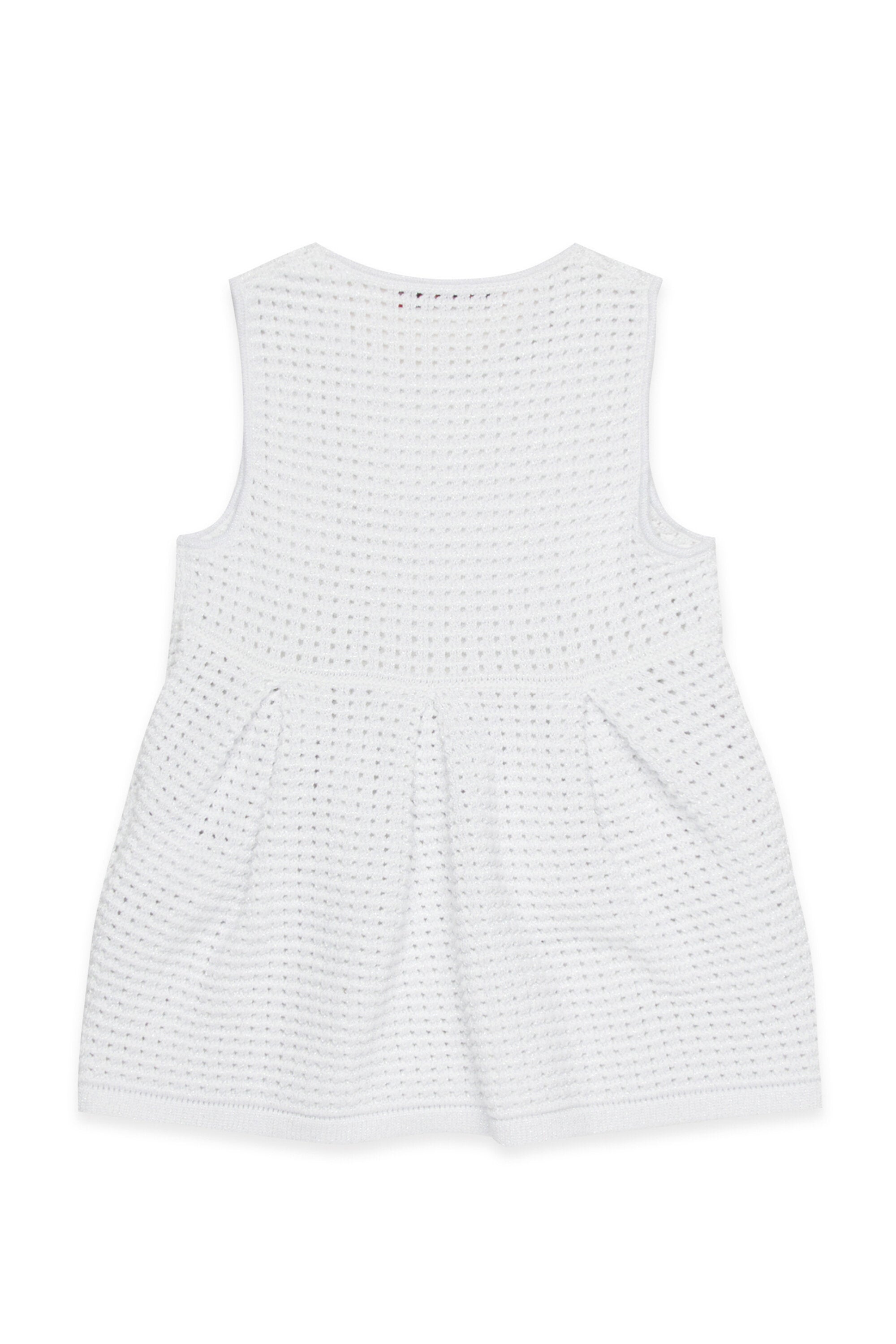 ロゴ入り透かし編みニットワンピース