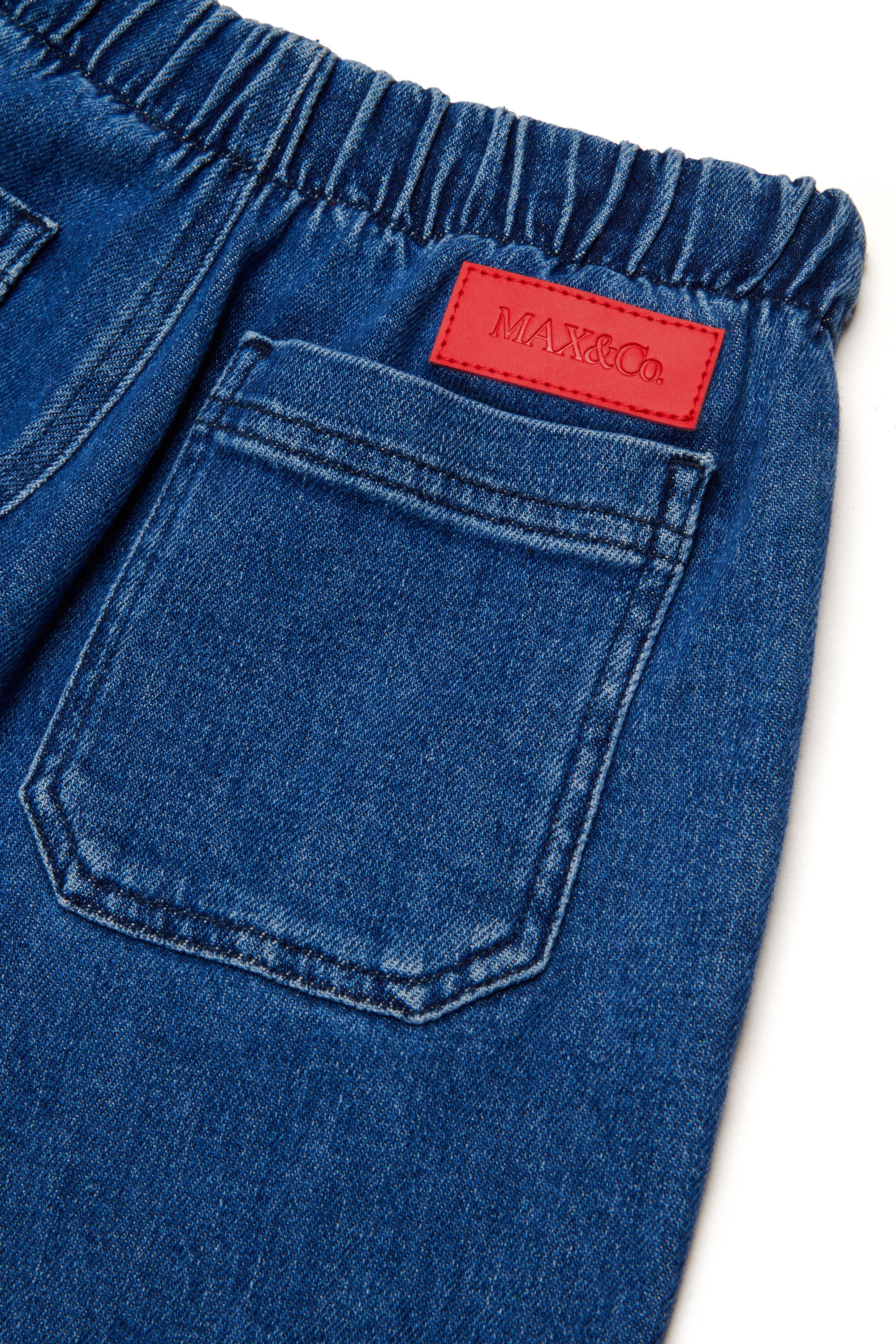 ウエストゴム付きフレアフィットジーンズ