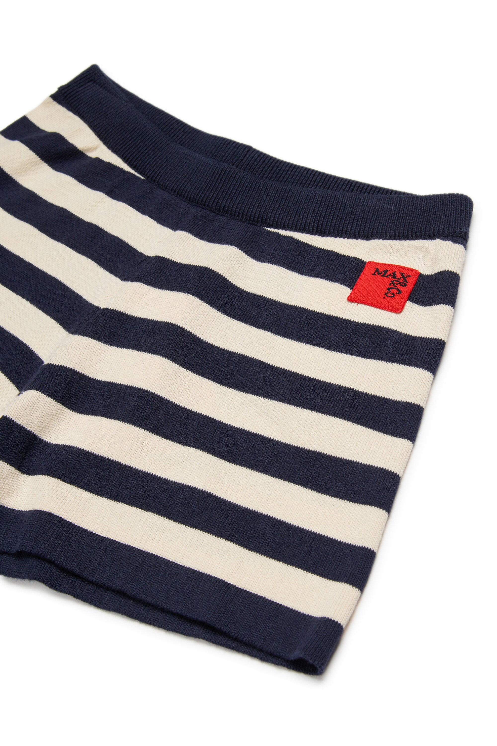 Ribbed knit shorts with logo