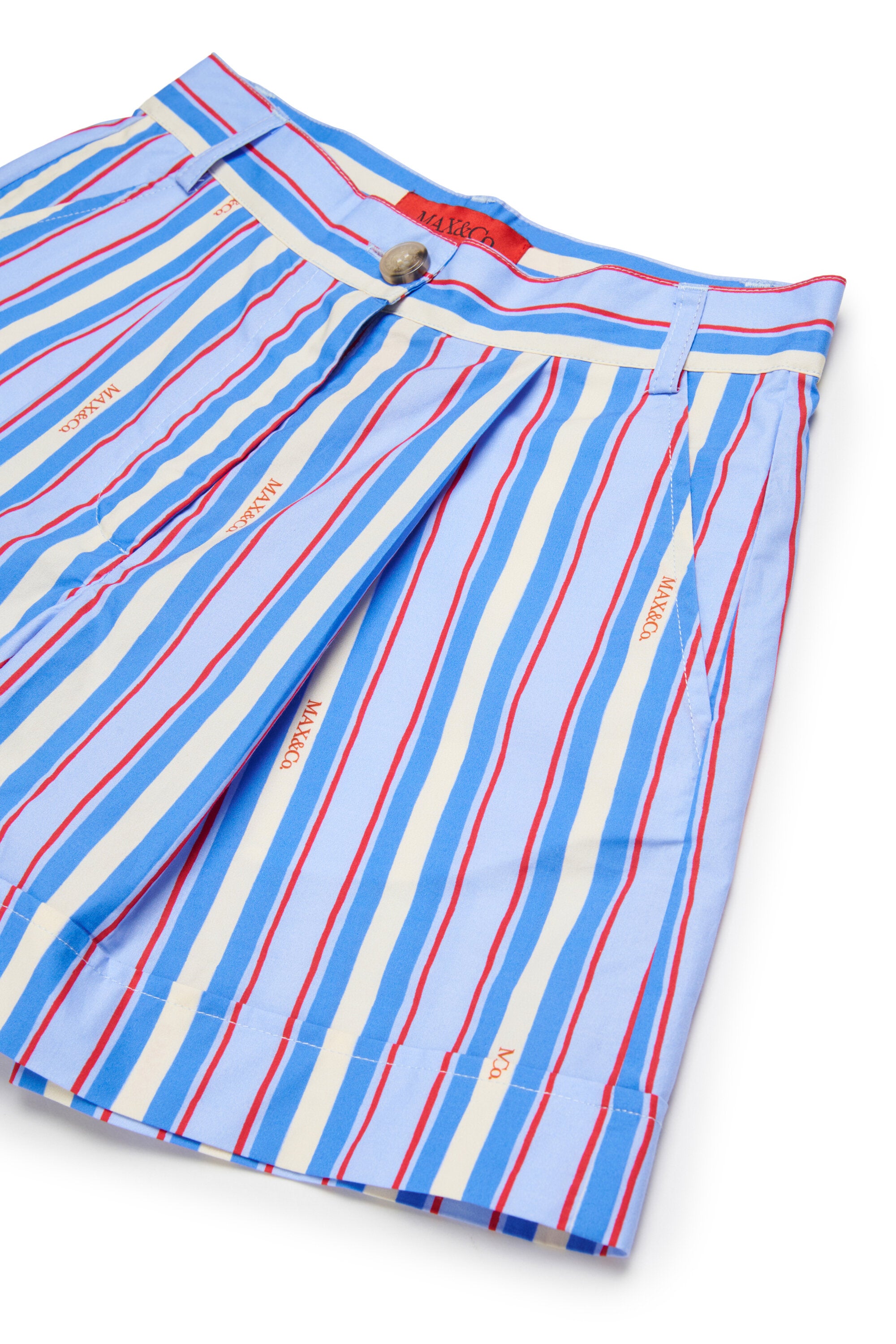 Striped shorts with logo