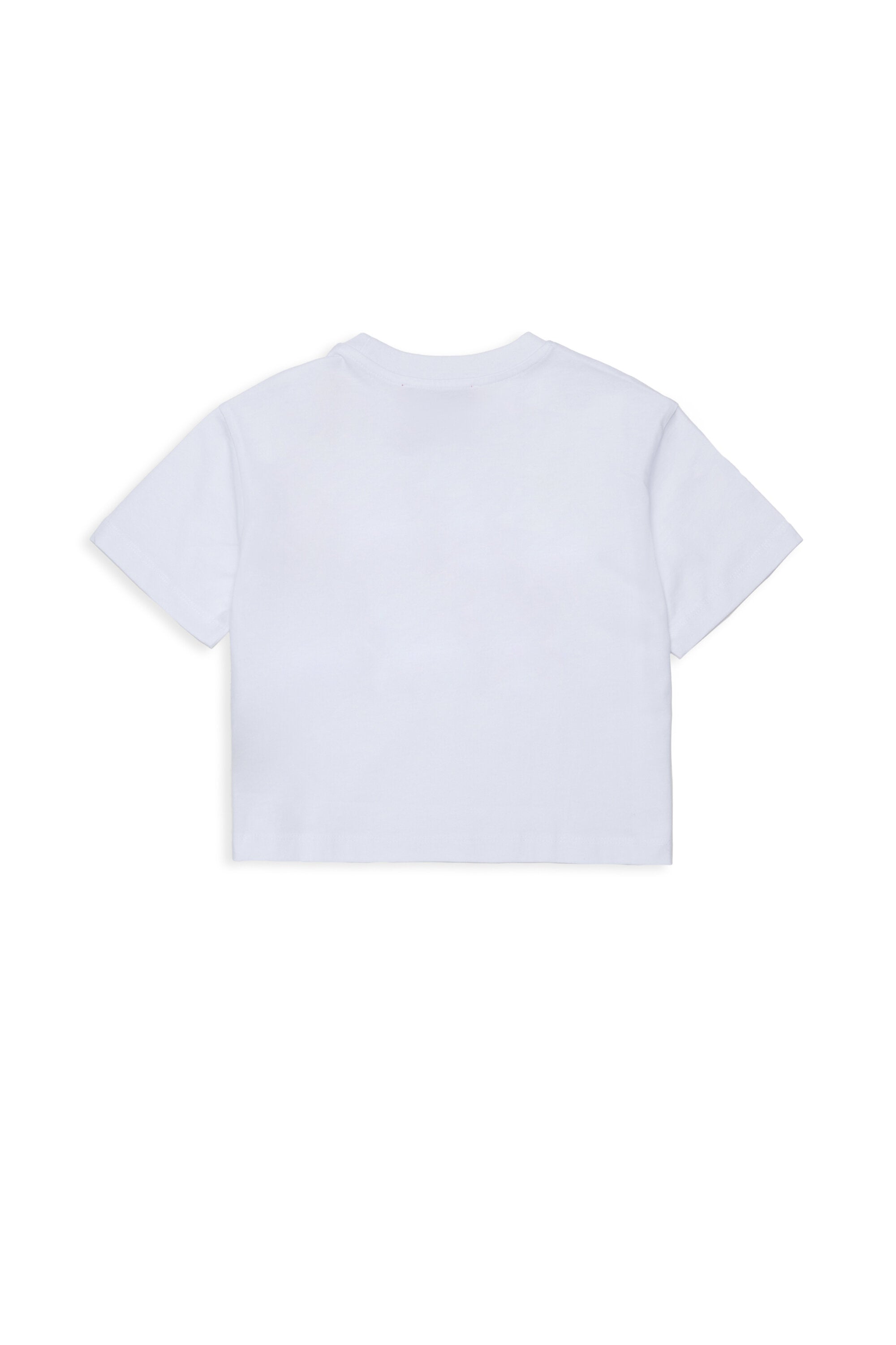 クルーネックのロゴTシャツ