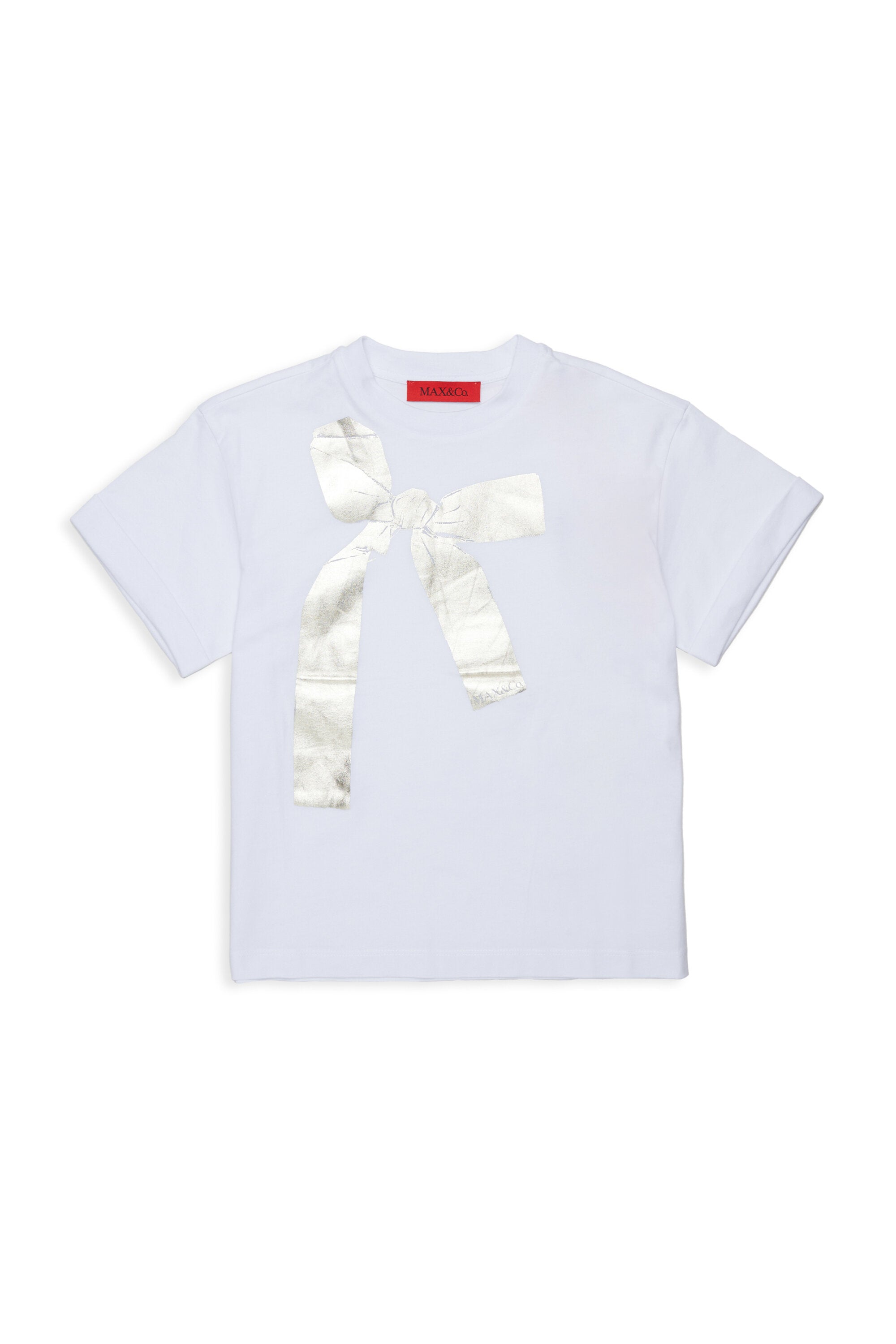 メタリックリボンプリントTシャツ