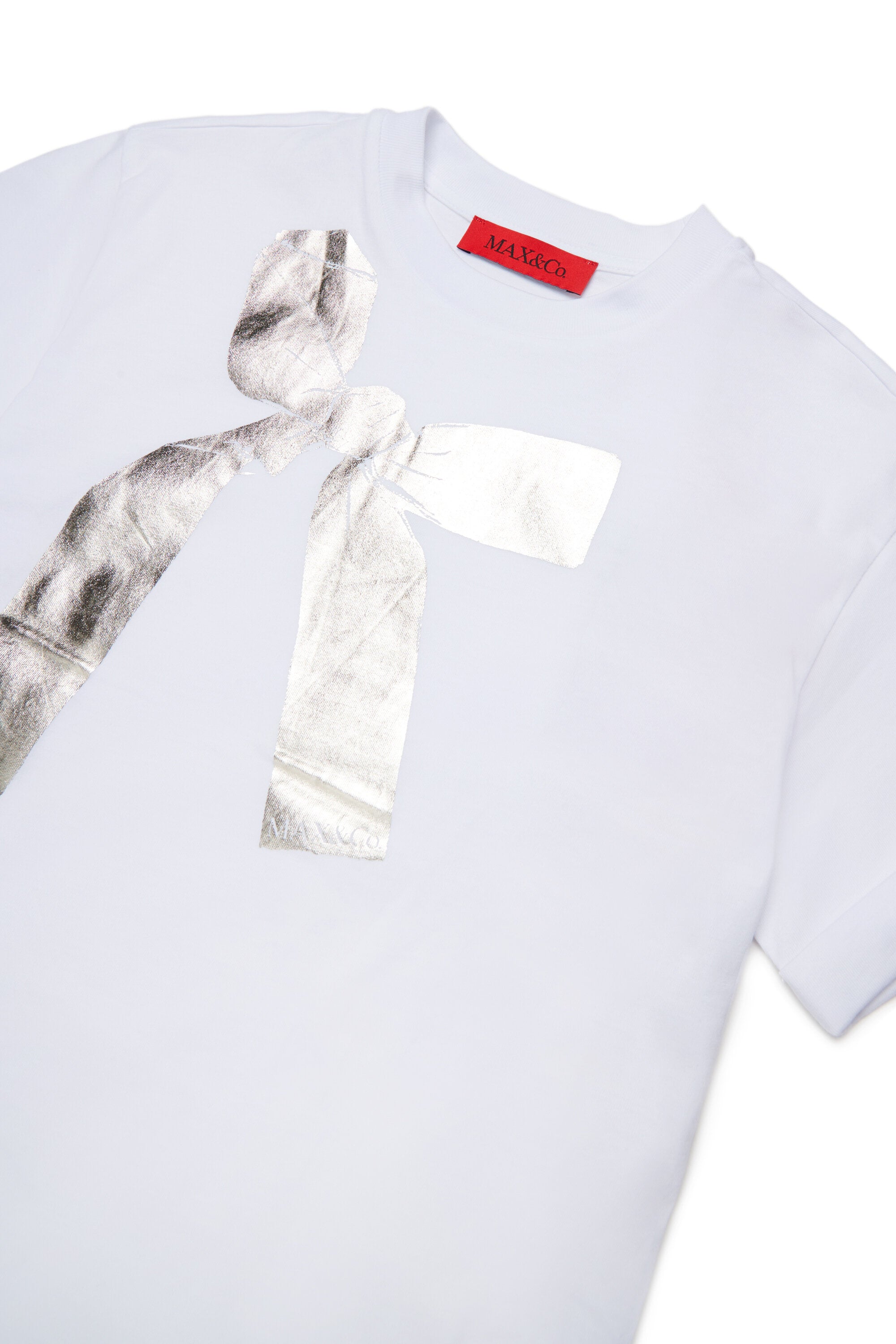 メタリックリボンプリントTシャツ