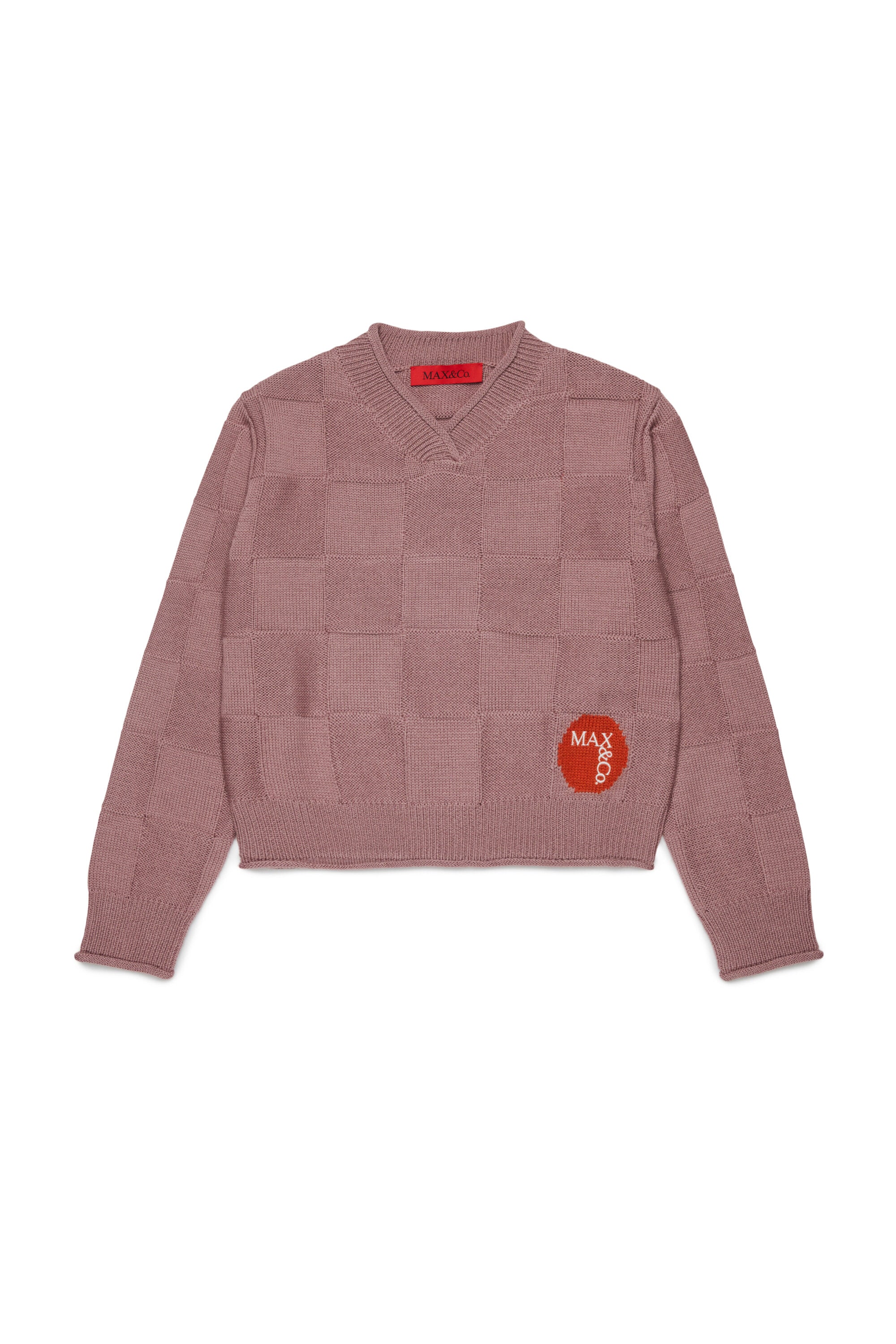 V-neck pullover with logo