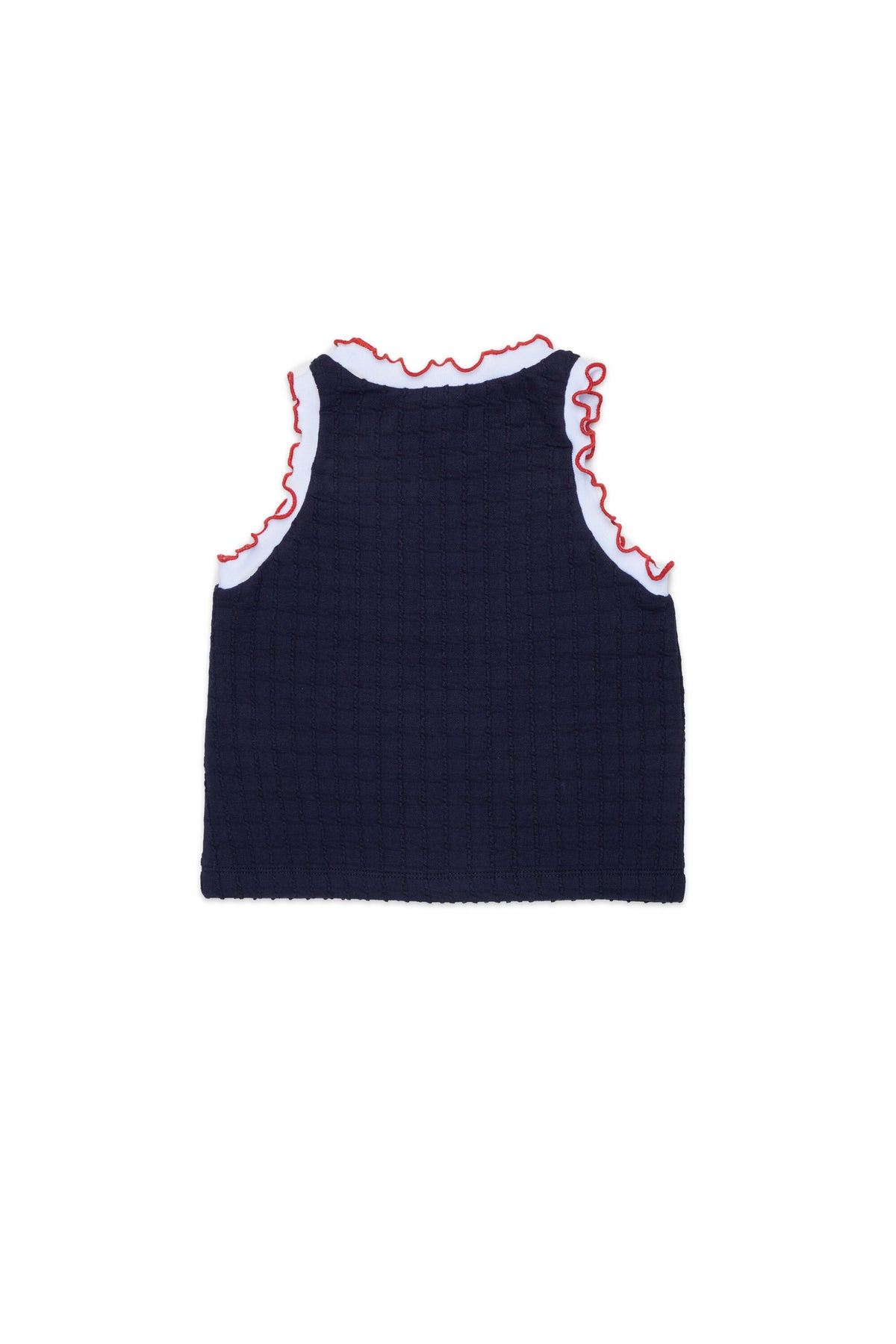 ノースリーブTシャツ フリルとロゴ