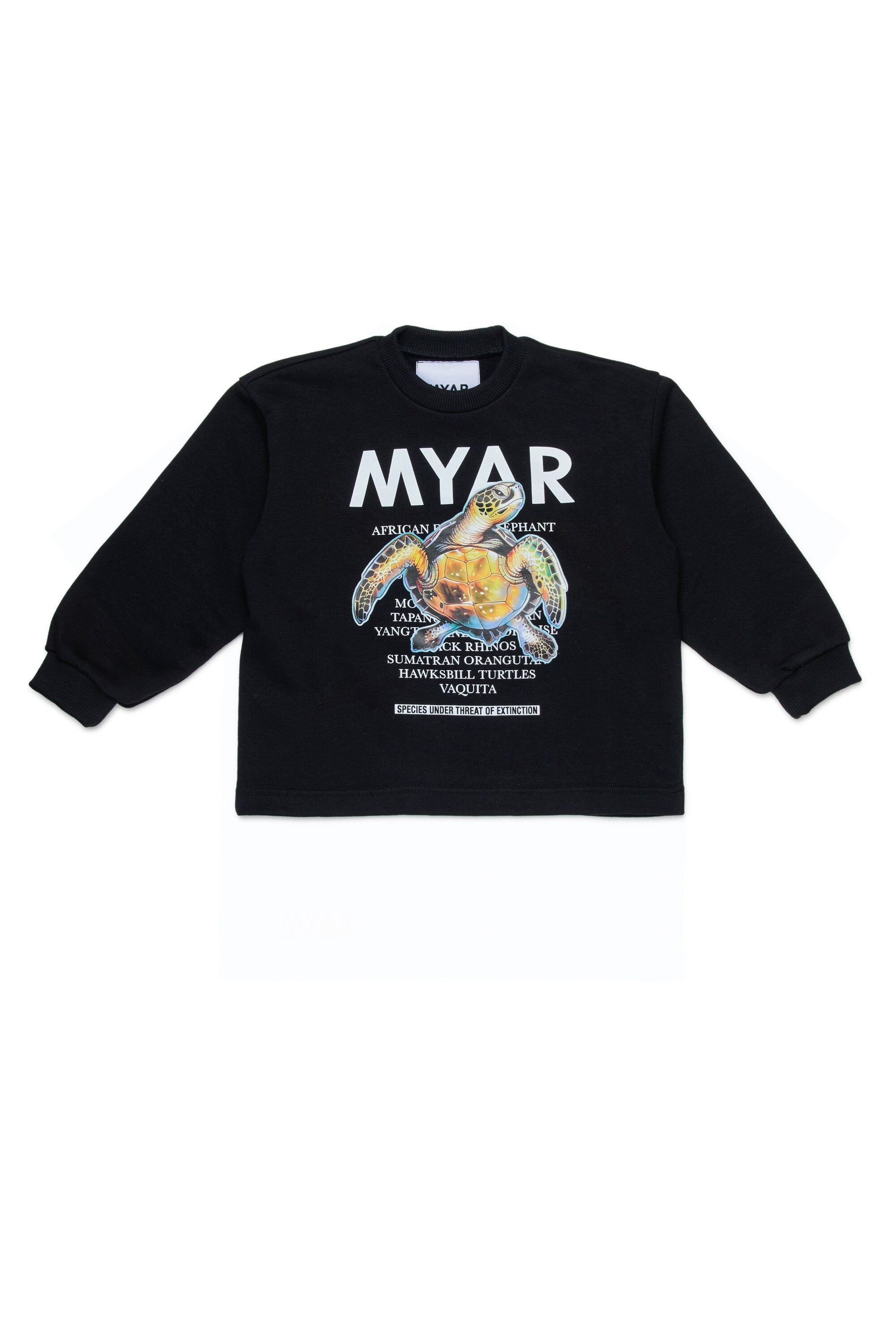 グラフィックプリント入りクルーネックスウェット