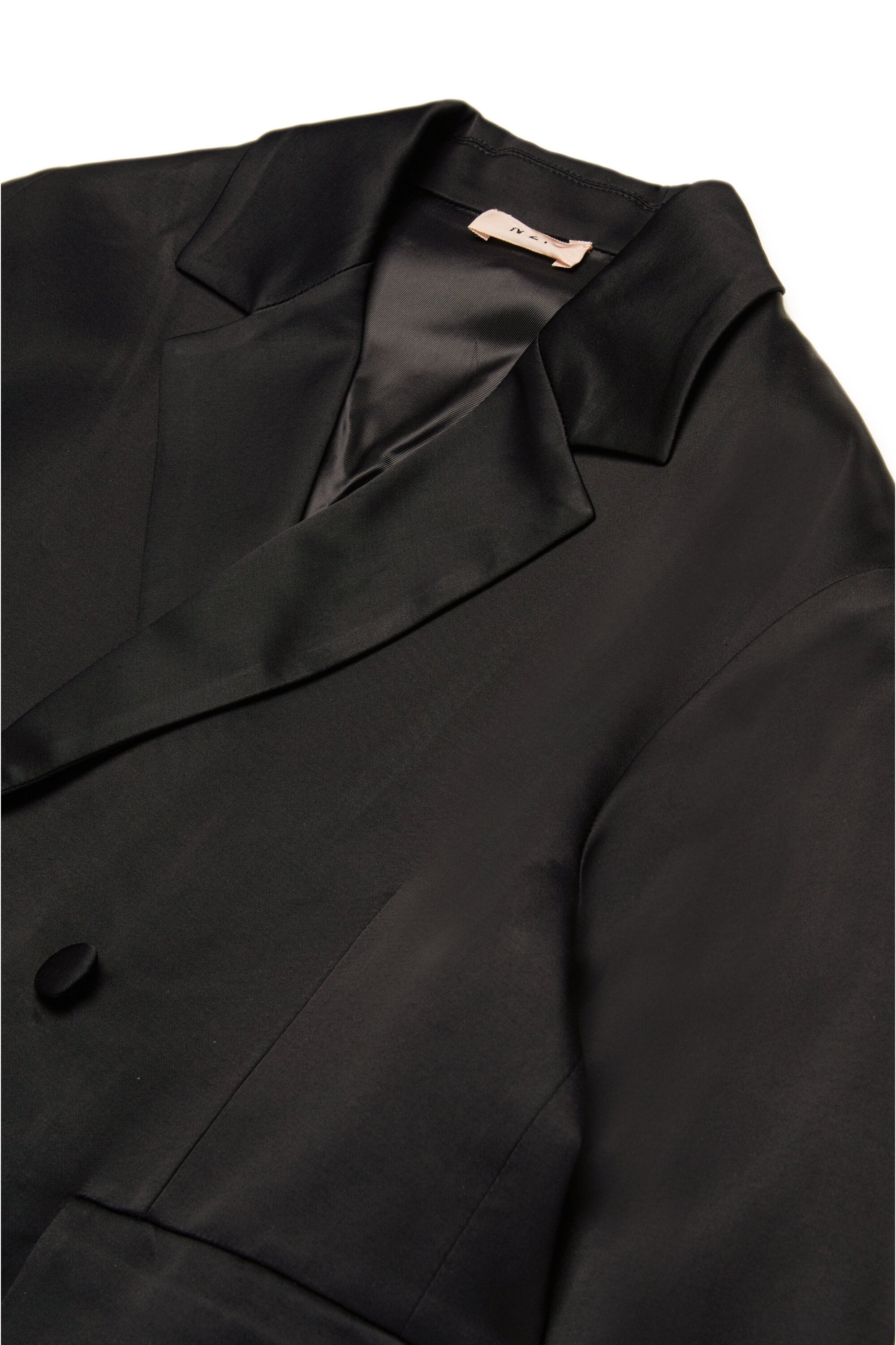 ダブルブレストサテンブレザージャケット