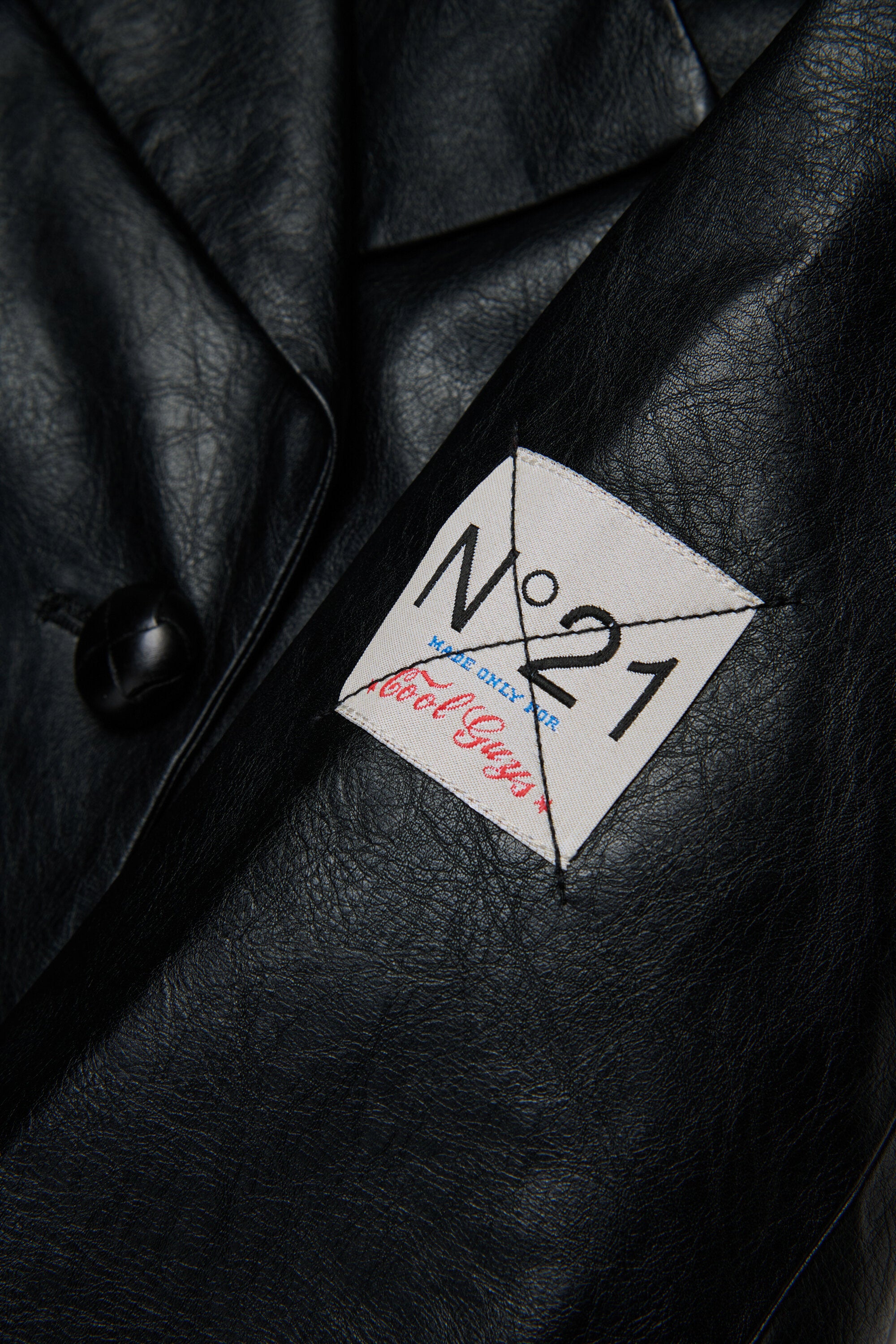 Double-breasted coated fabric jacket