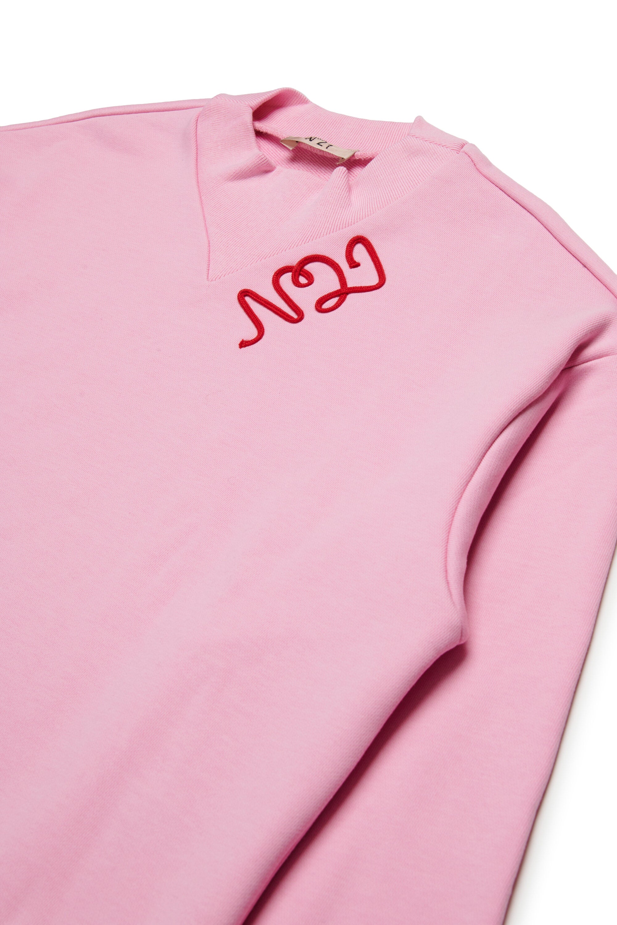 Crew-neck sweatshirt with cursive logo