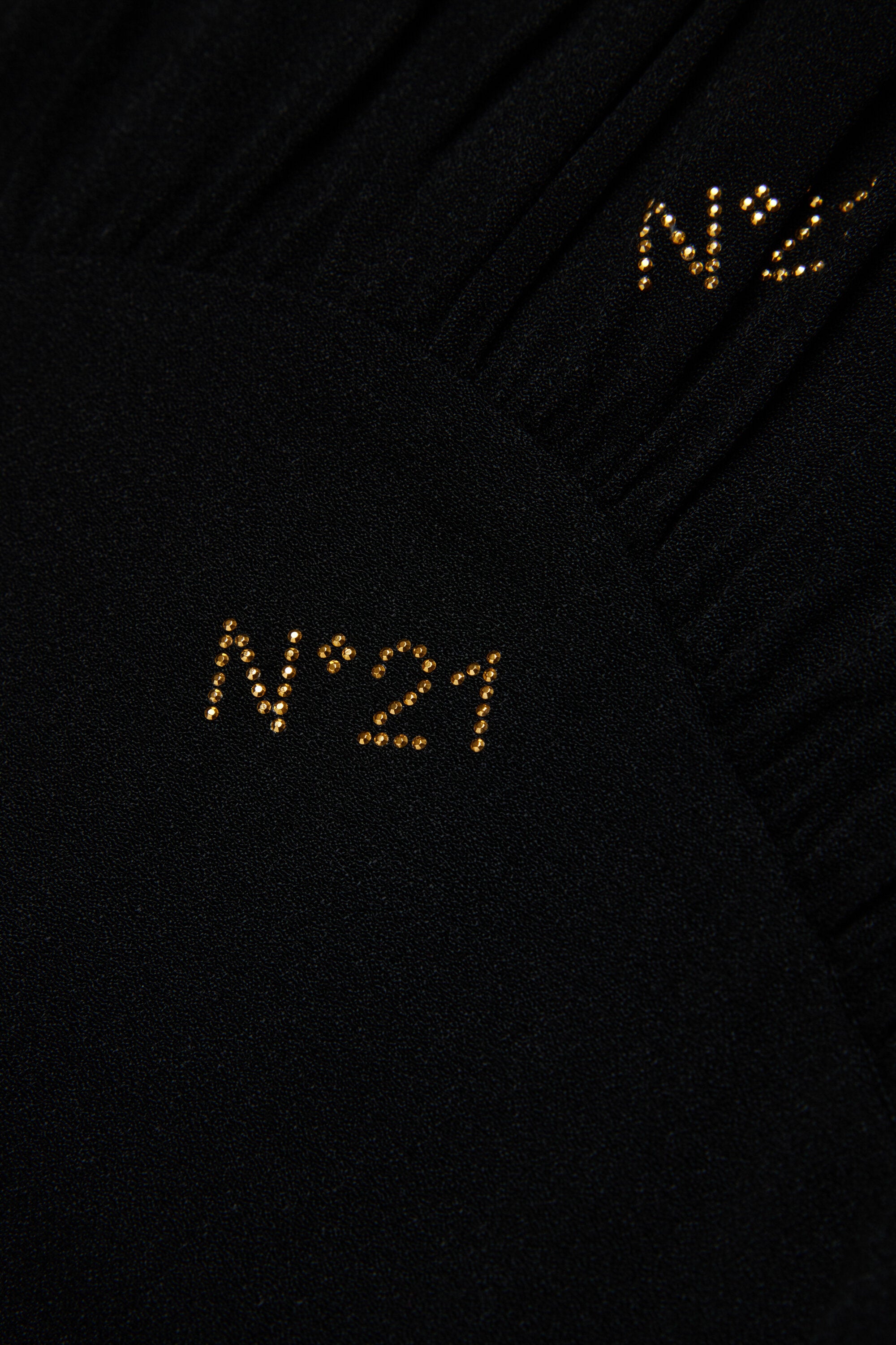 N°21 ホットフィックス オールオーバー クレープ ショートドレス