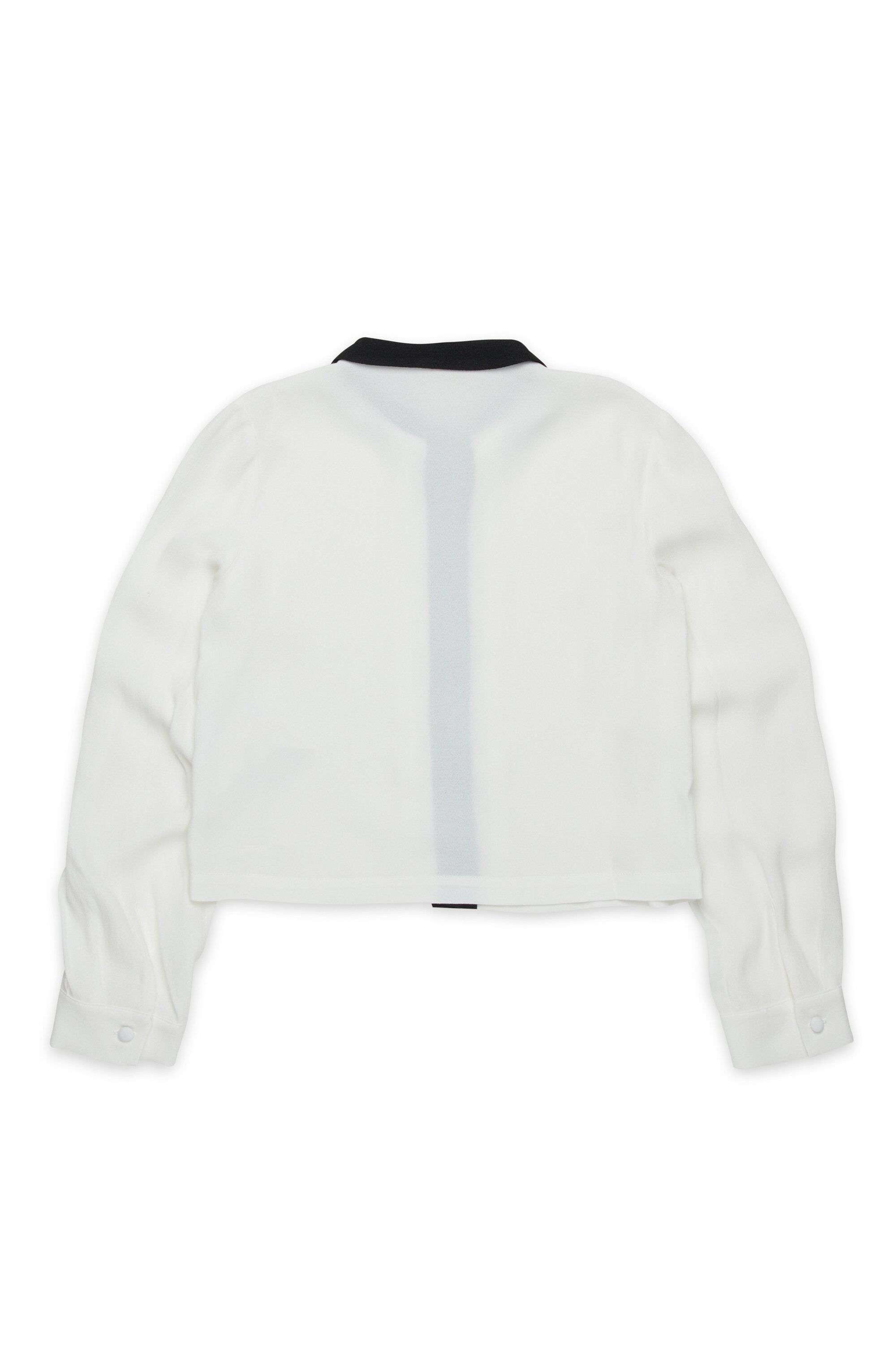 リボン付きクレープシャツ