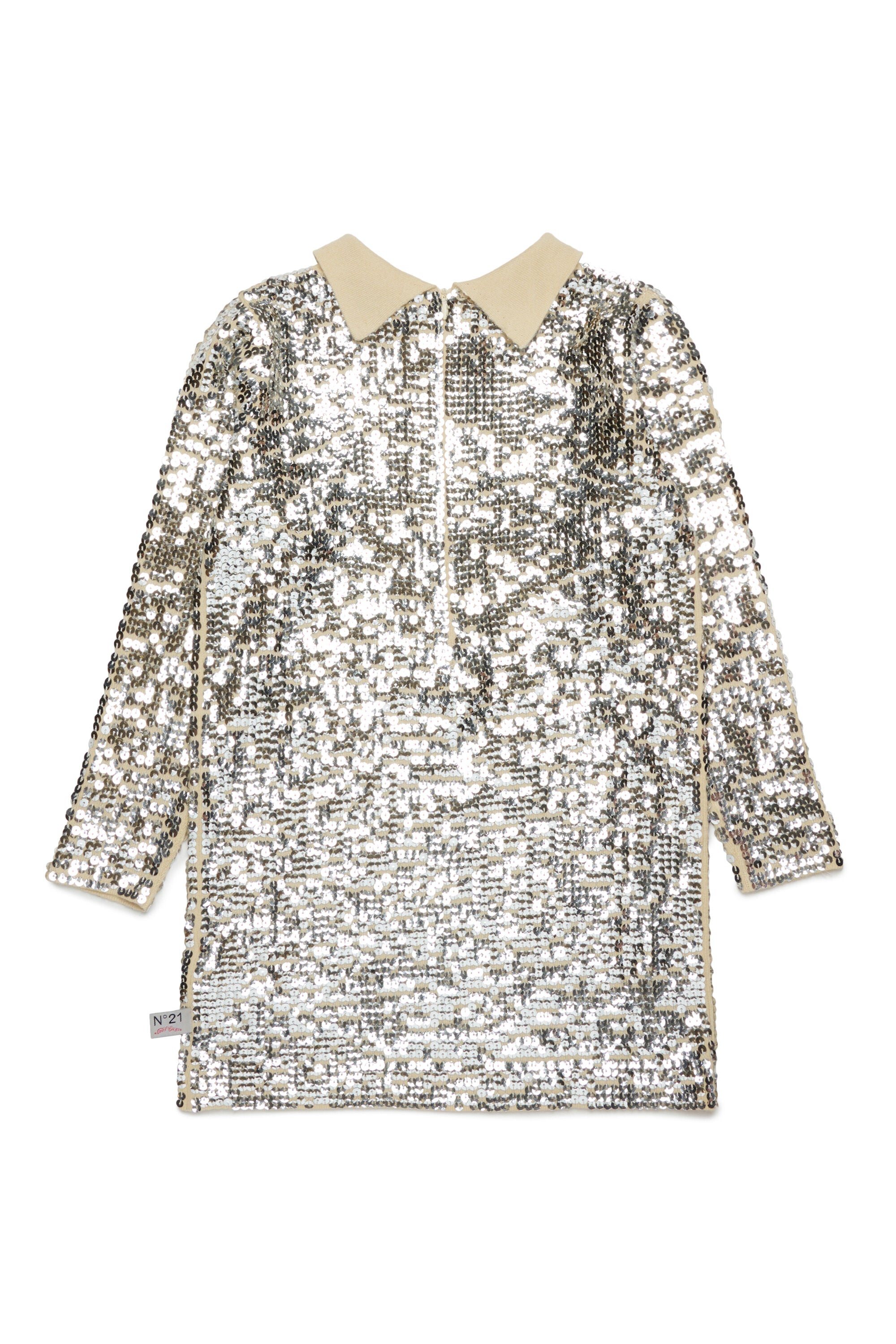 スパンコール・ウール混ミニドレス