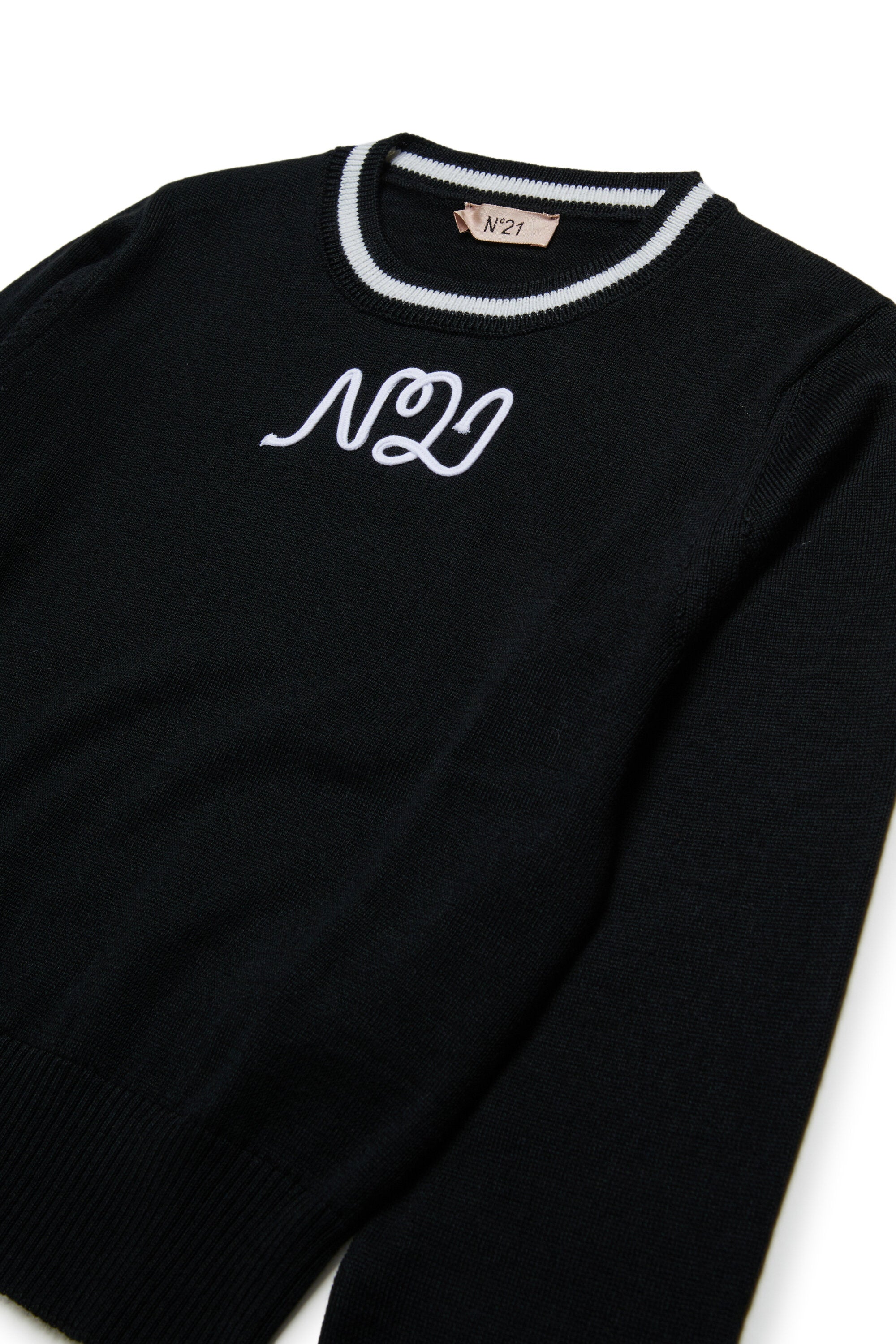 筆記体ロゴ入りウール混プルオーバー