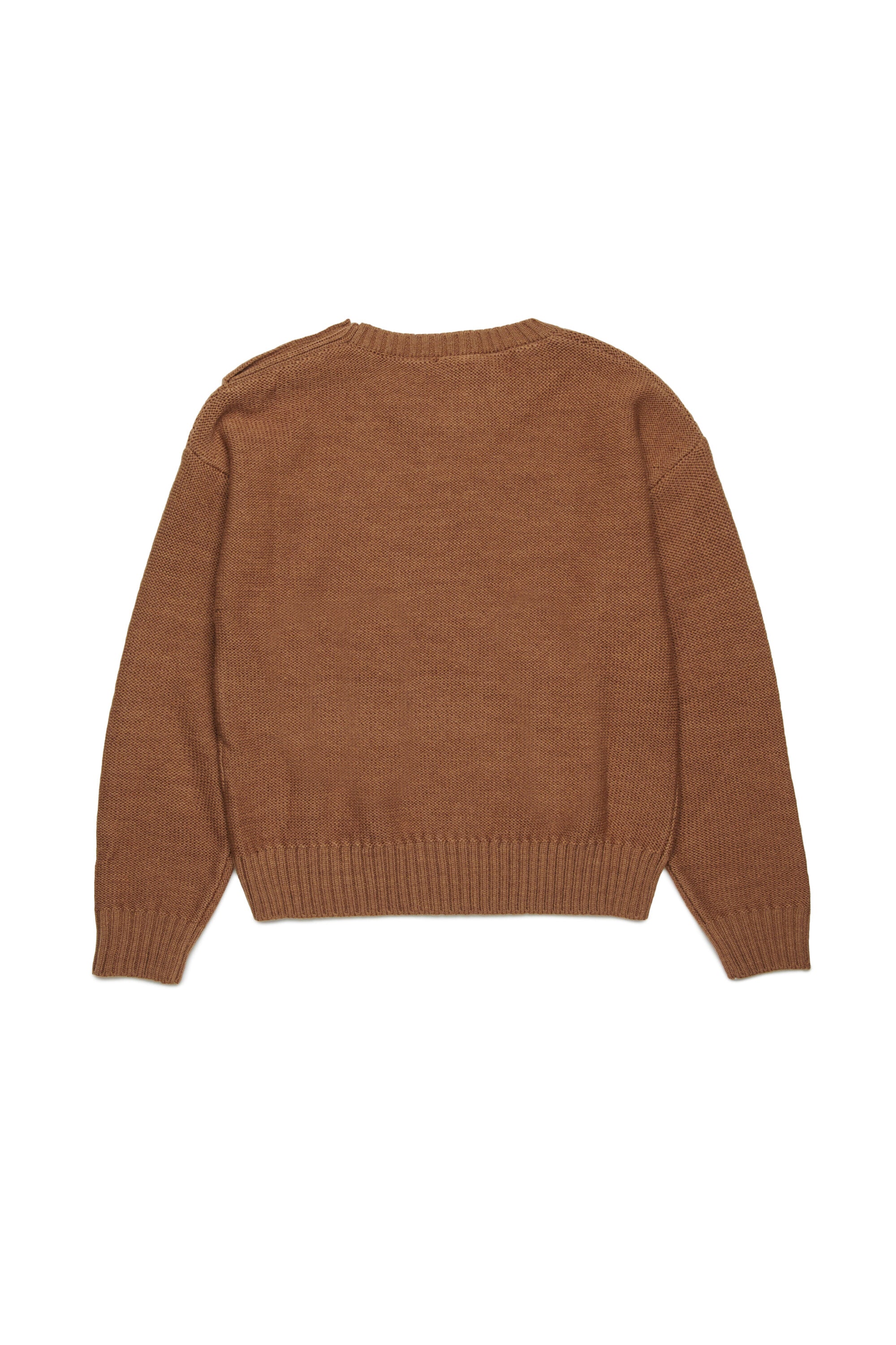 ジュエルボタンのウール混プルオーバー