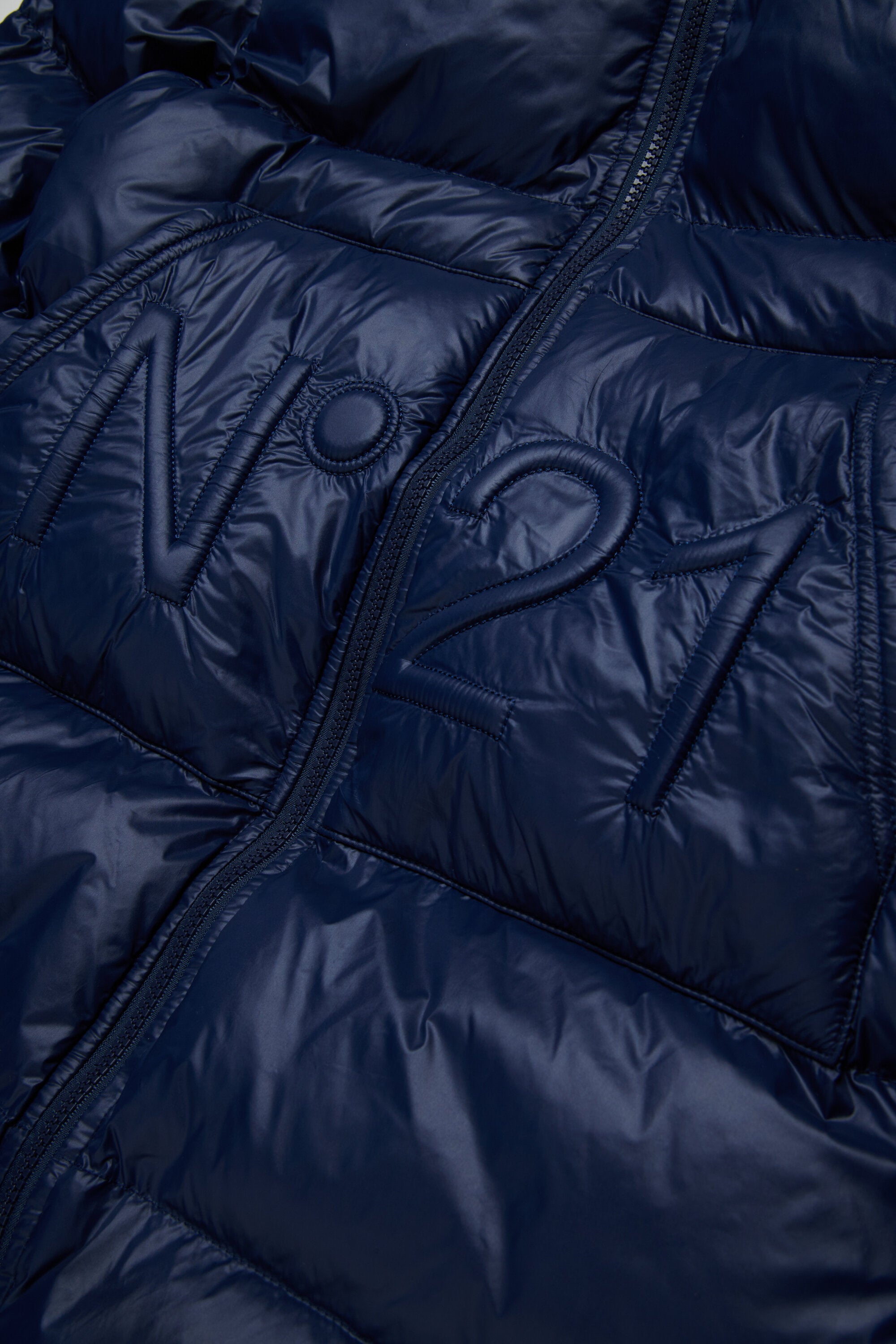 アシンメトリーボトムの中わた入りロングジャケット