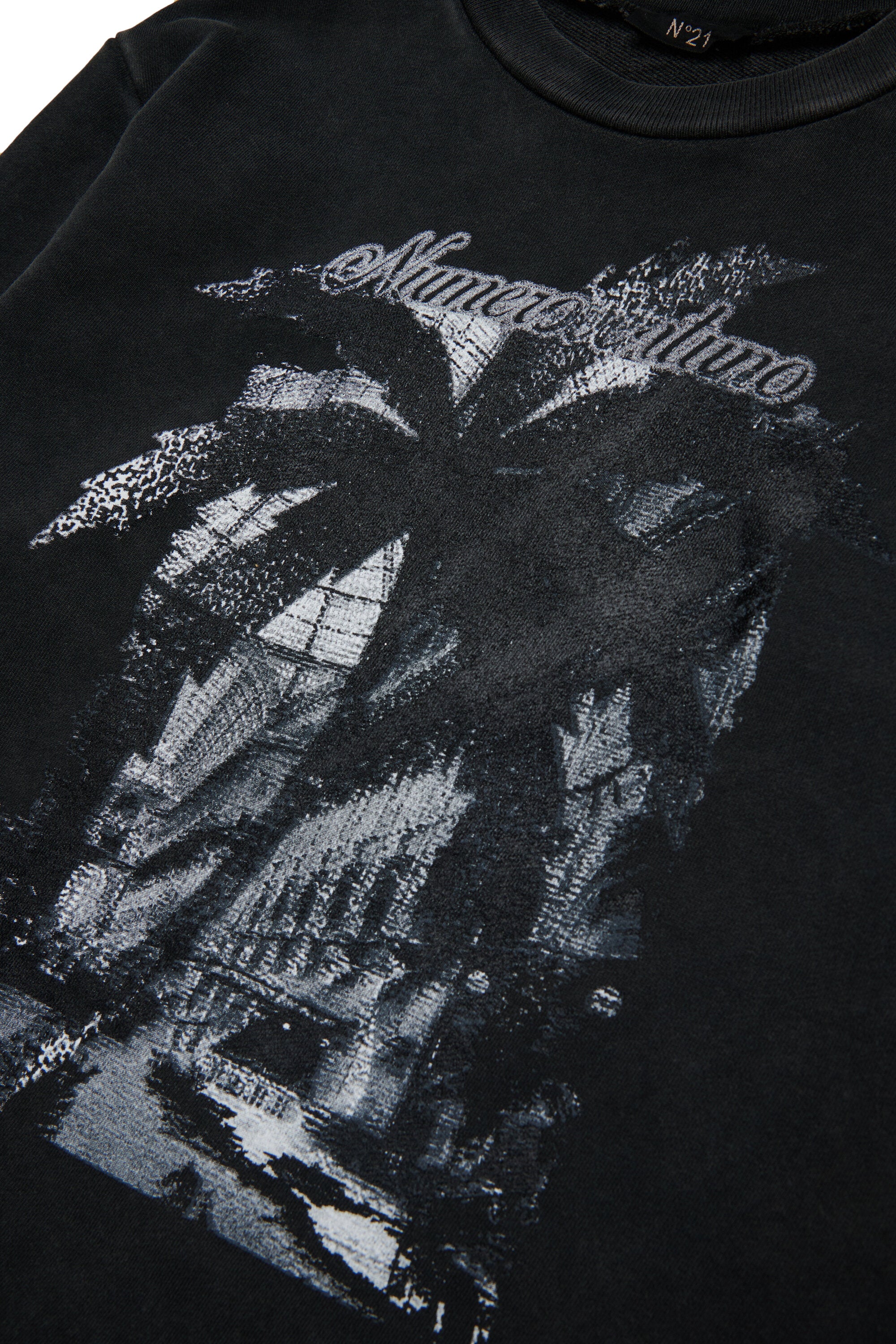 Palmグラフィックのクルーネックスウェットシャツ