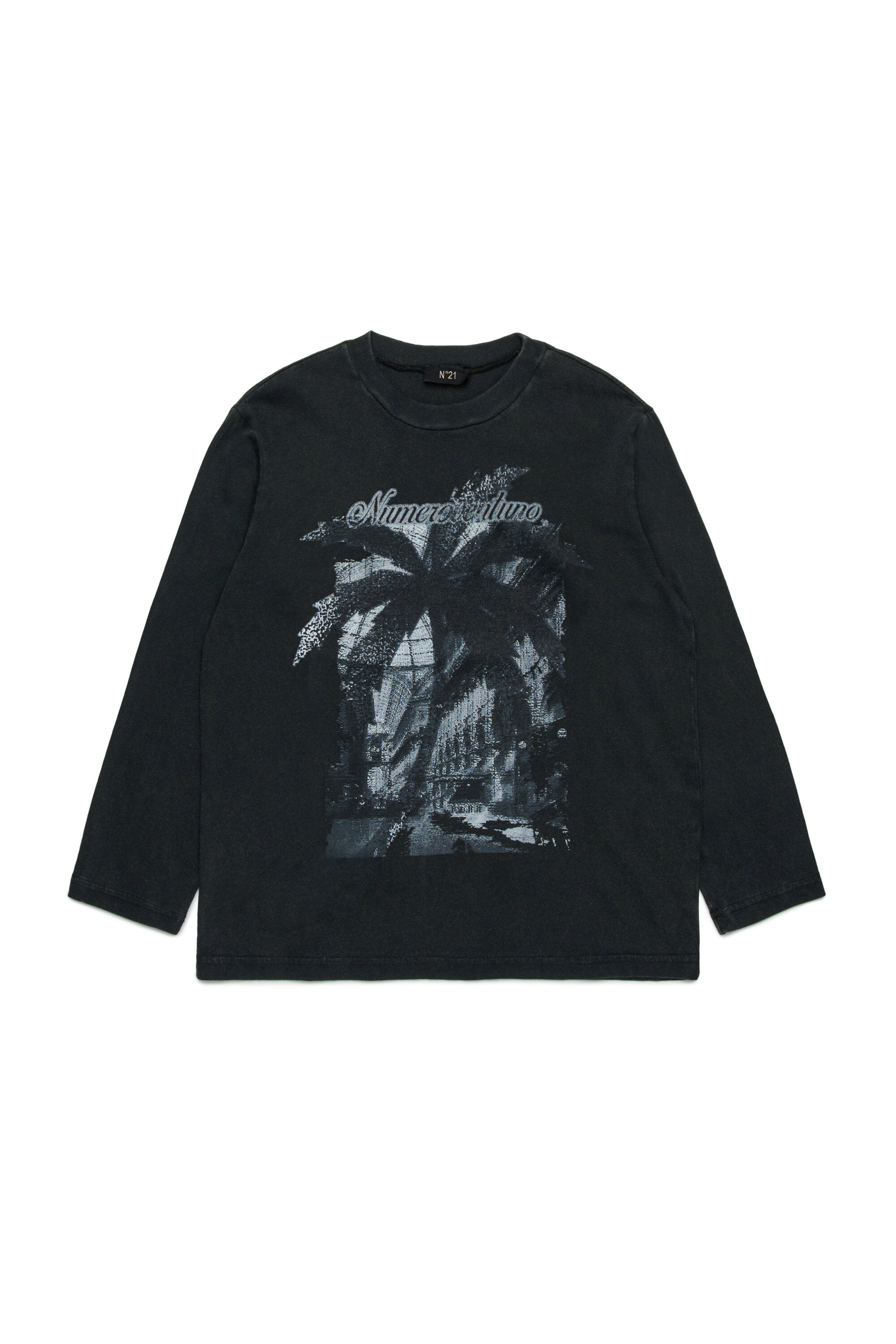 Long sleeves jersey T-shirt with Palm graphics