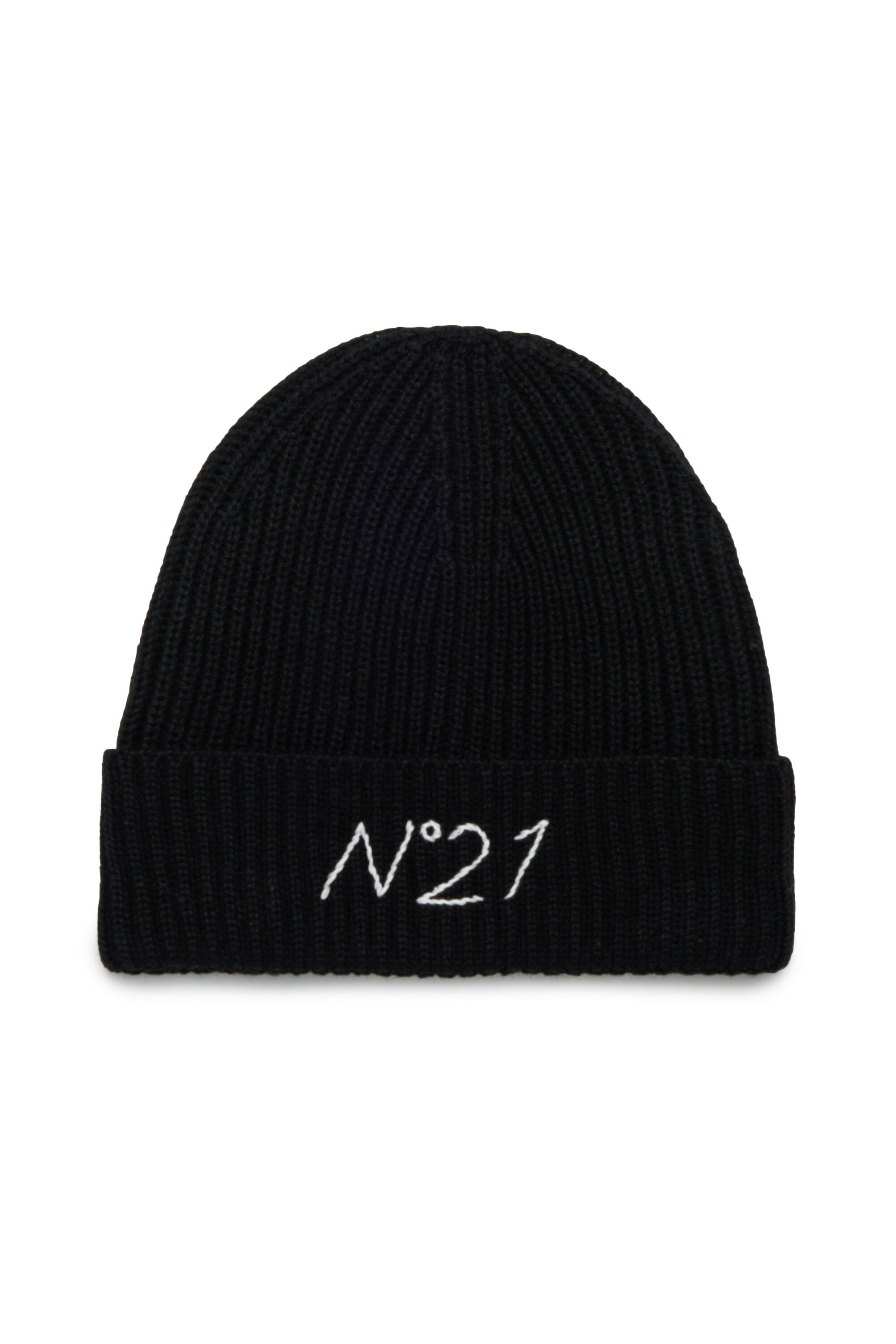 Wool blend beanie with logo