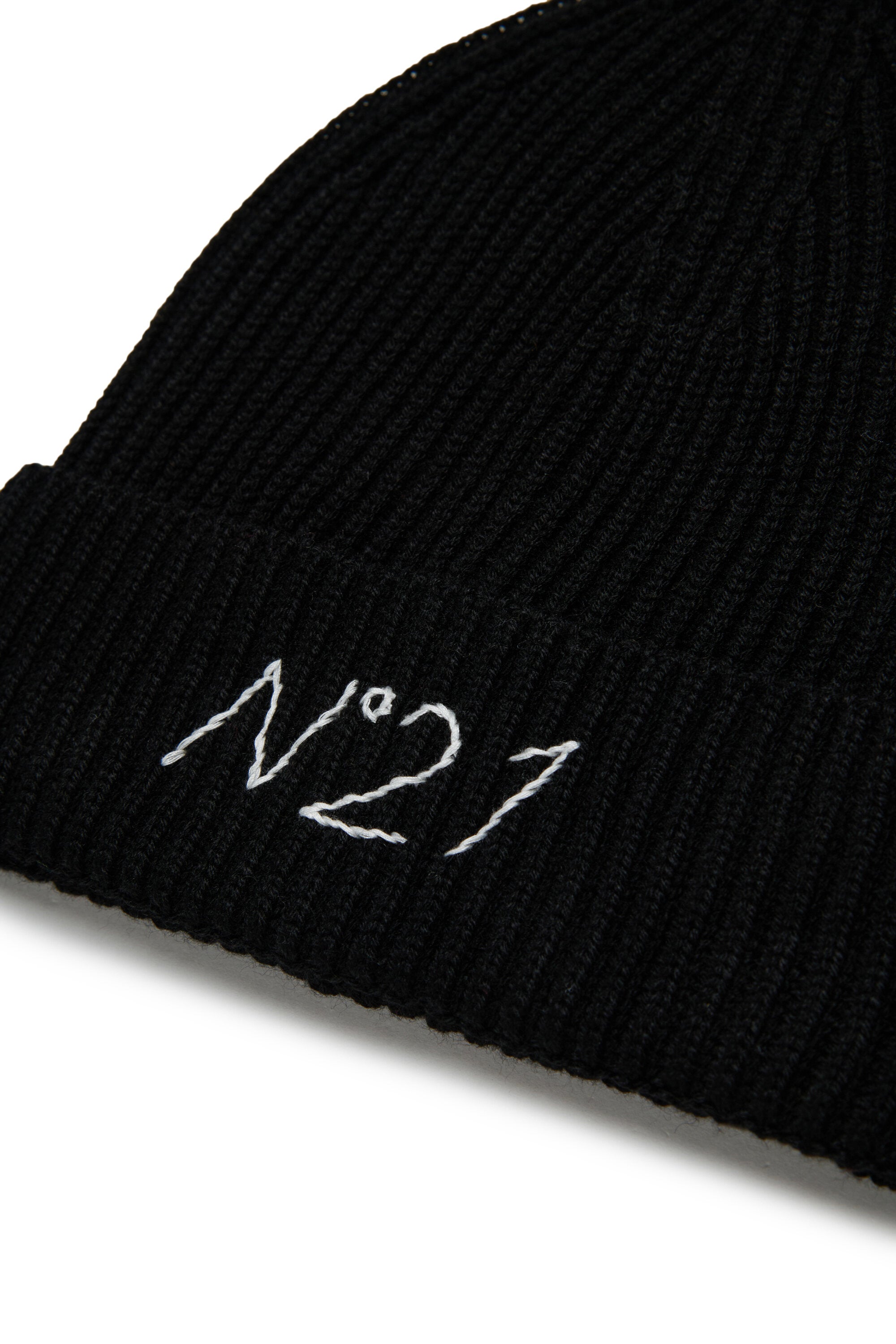 Wool blend beanie with logo