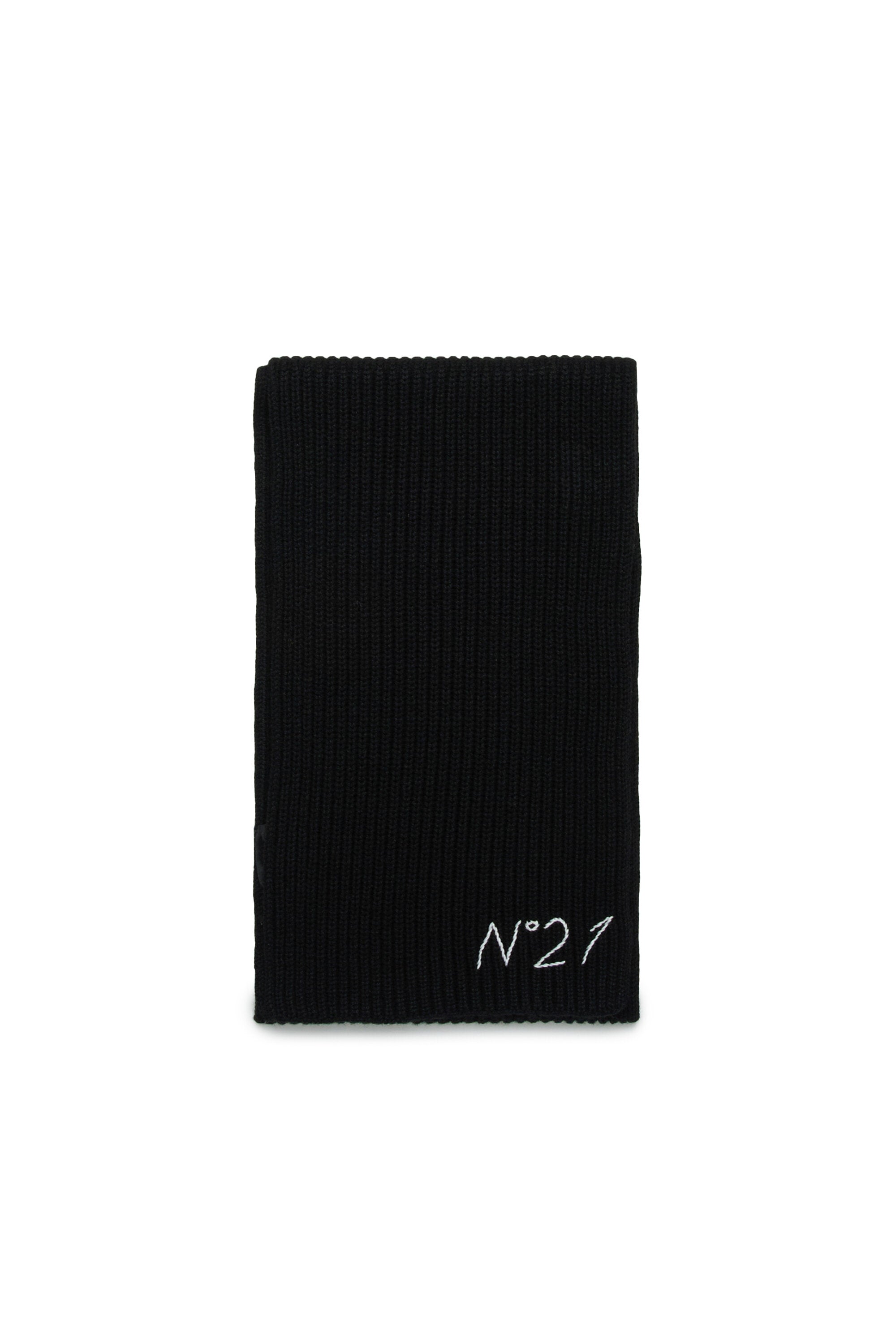 Wool-blend scarf with logo