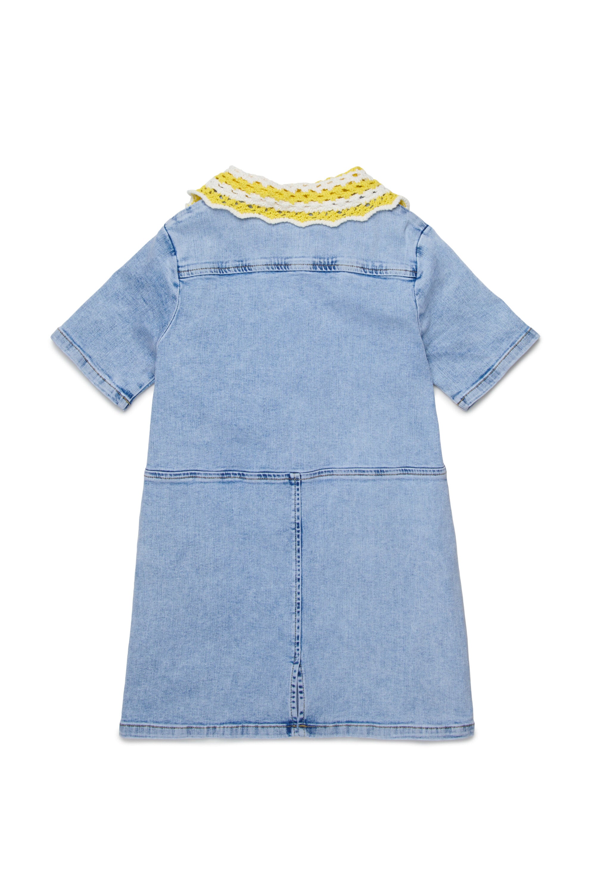 Dress with knitted collar