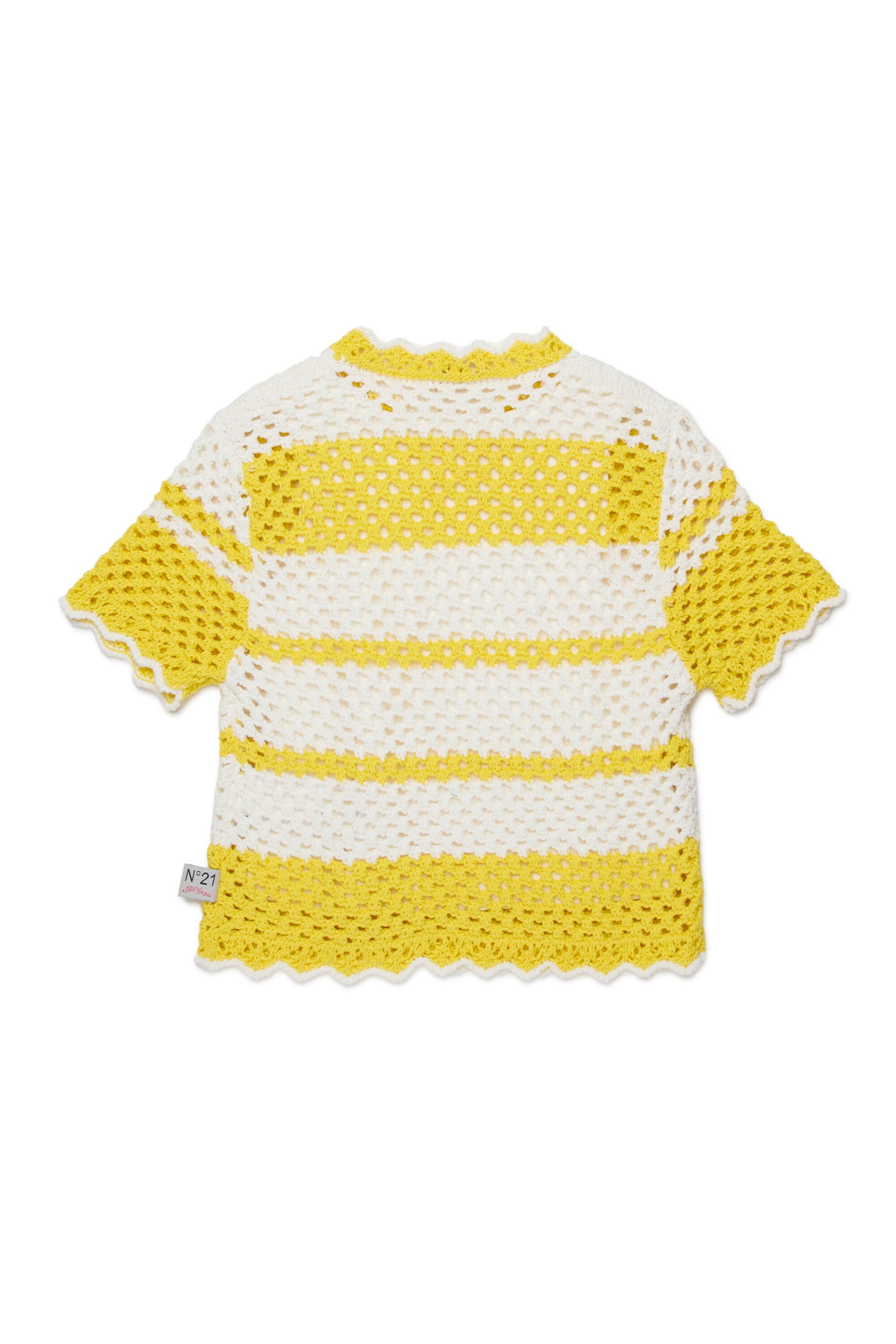 ネット編みクルーネックプルオーバー