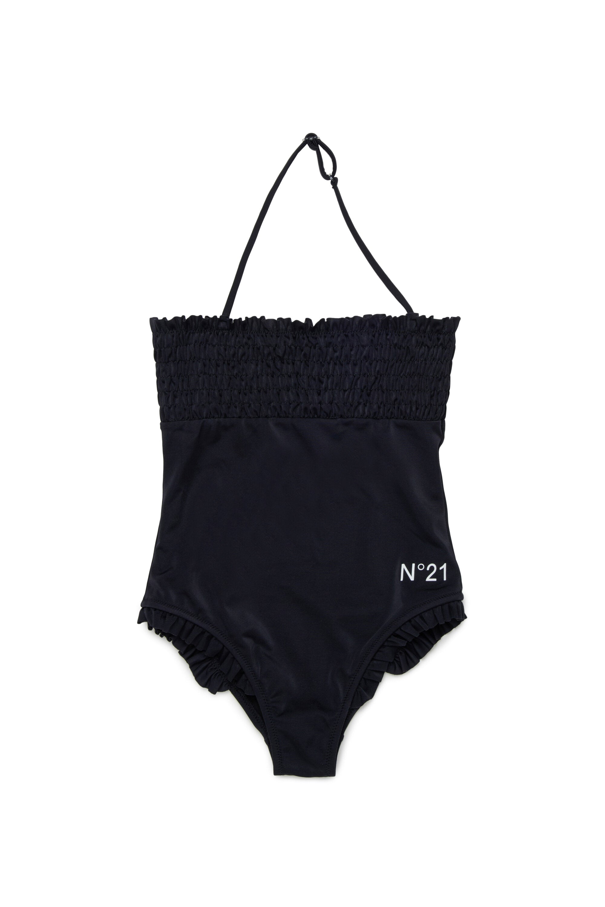 ロゴ入りワンピース水着