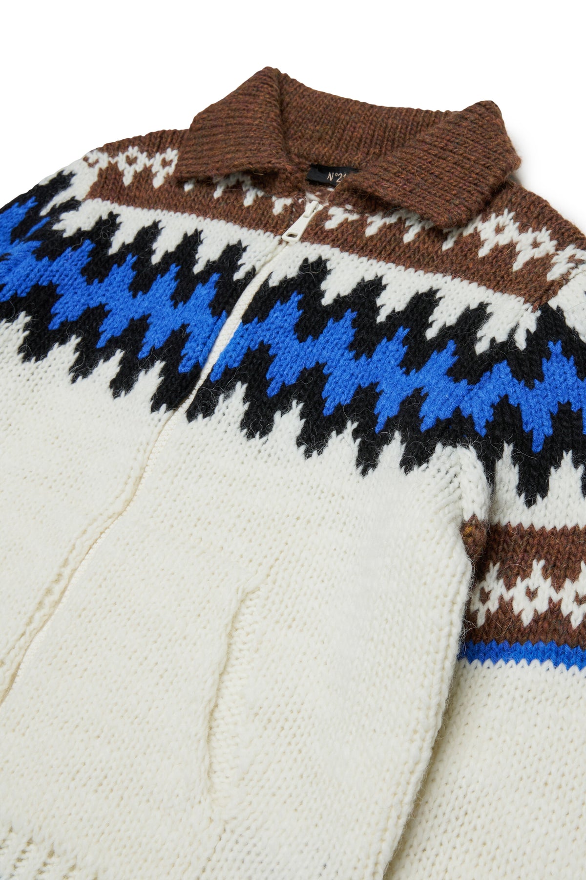 Knitted cardigan with zipper