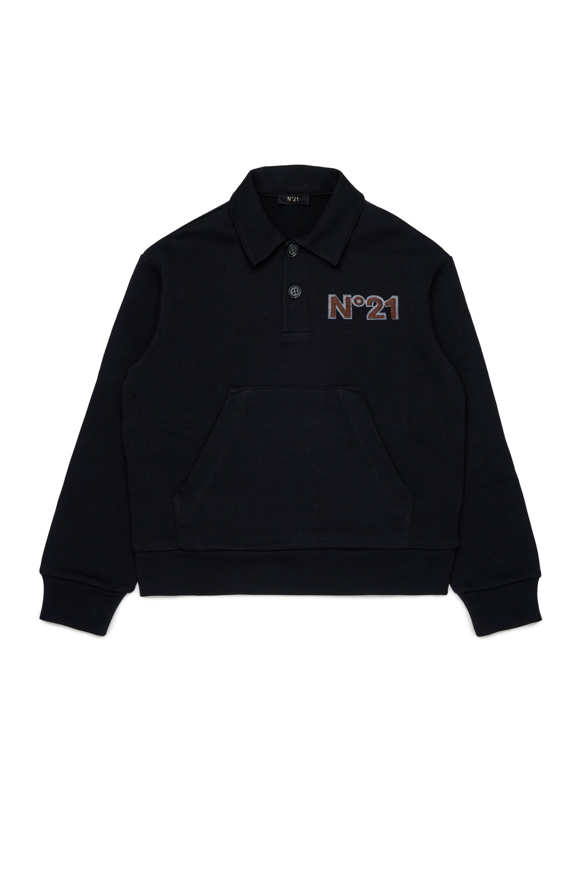 Sweatshirt with collar and logo