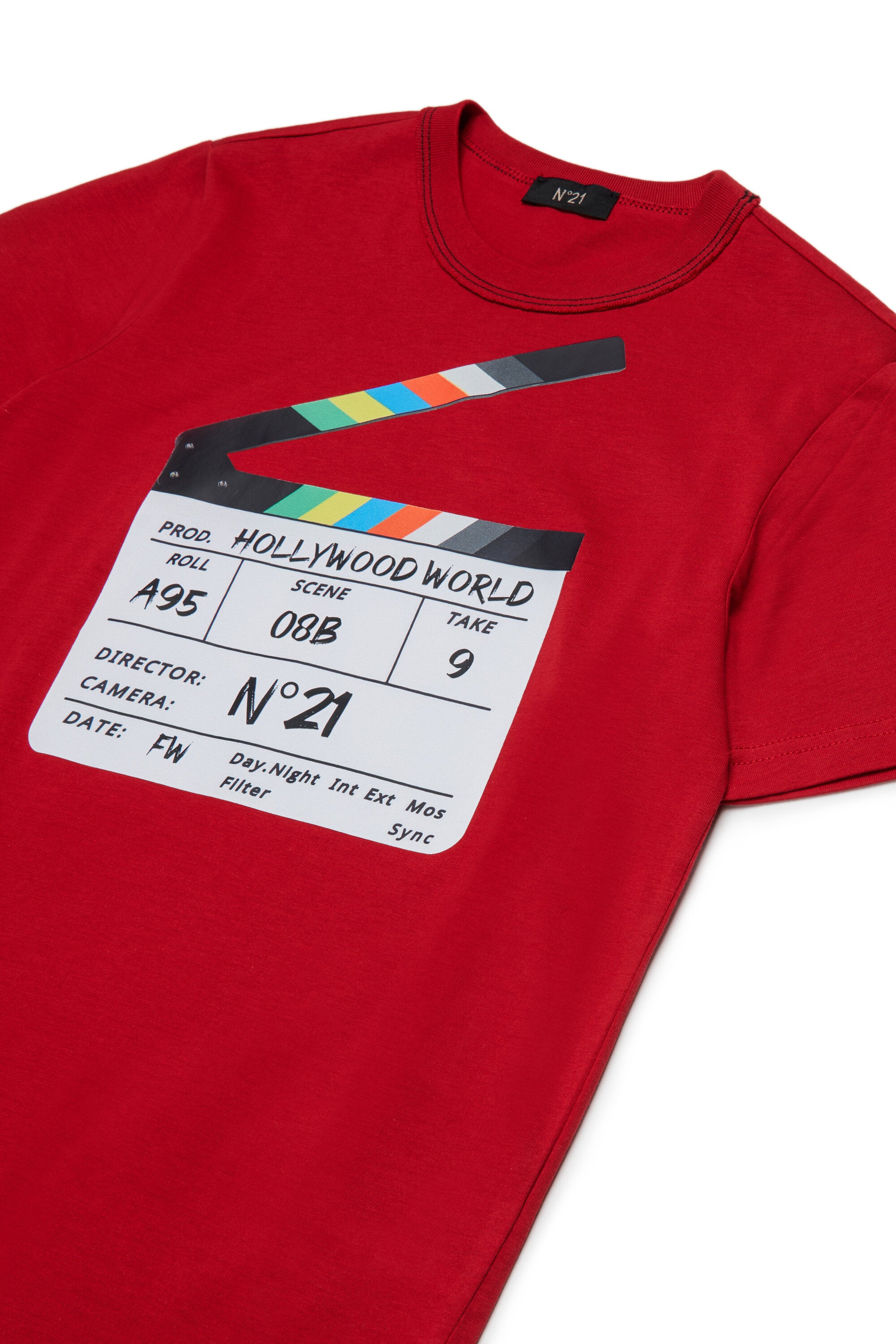 映画のカチンコ柄プリントTシャツ