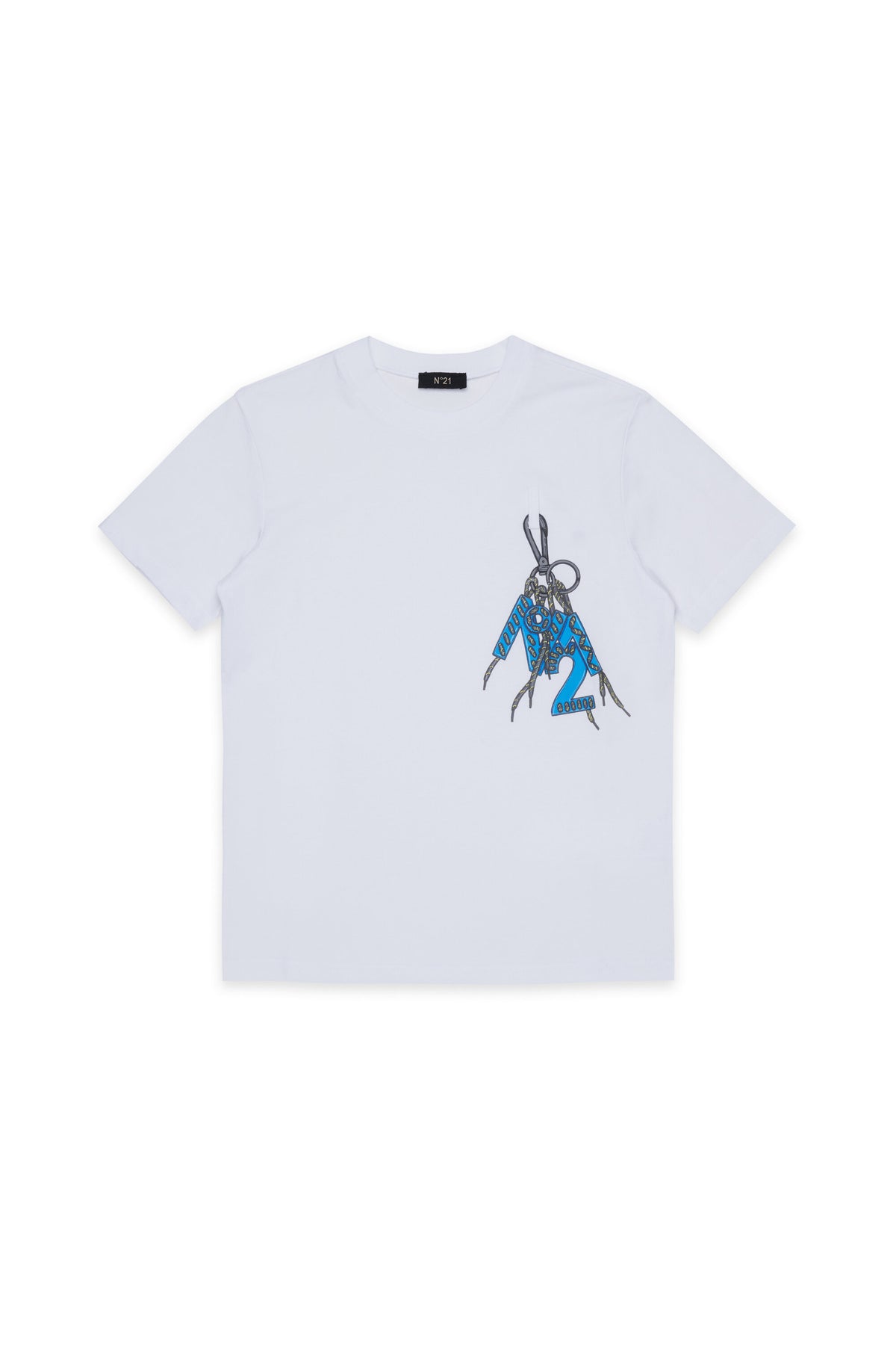 フロントにグラフィックプリントのTシャツ