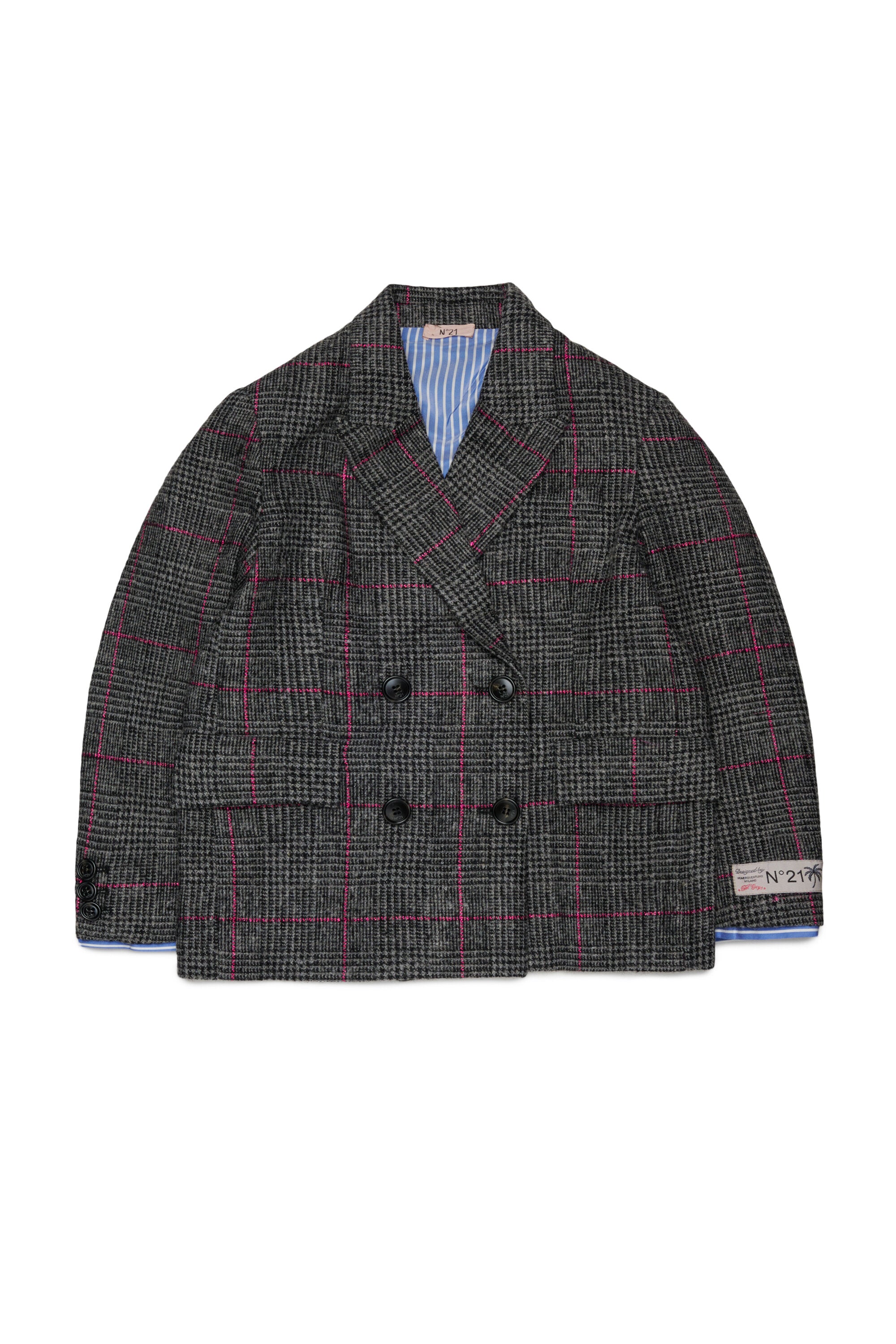 Double-breasted blazer with logo
