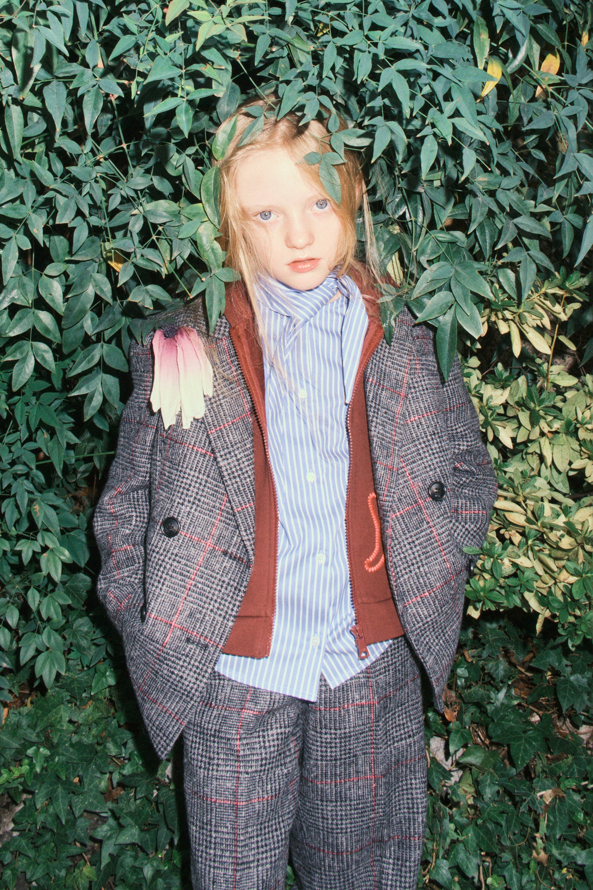 Double-breasted blazer with logo