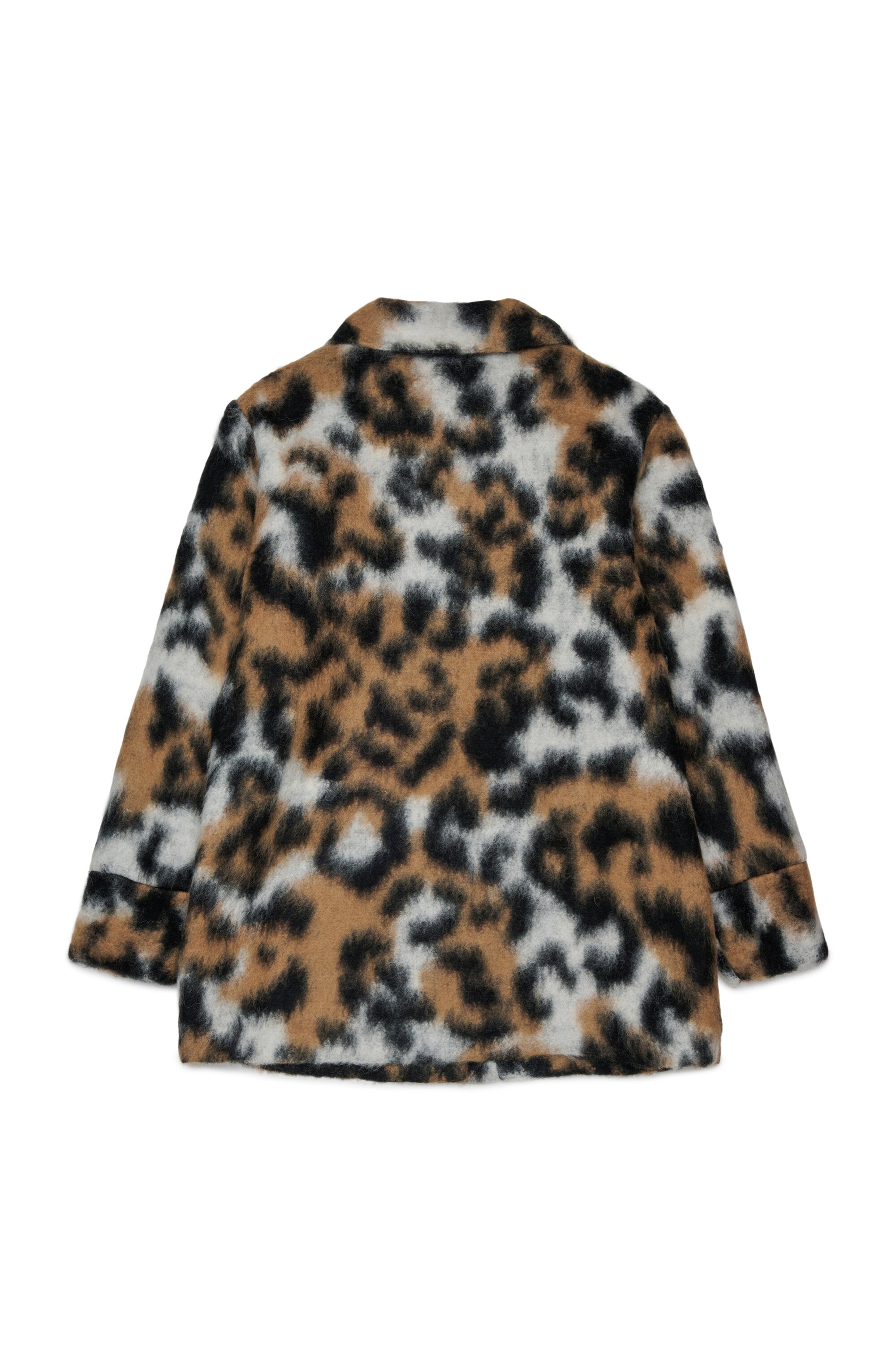 Animal print faux fur coat
