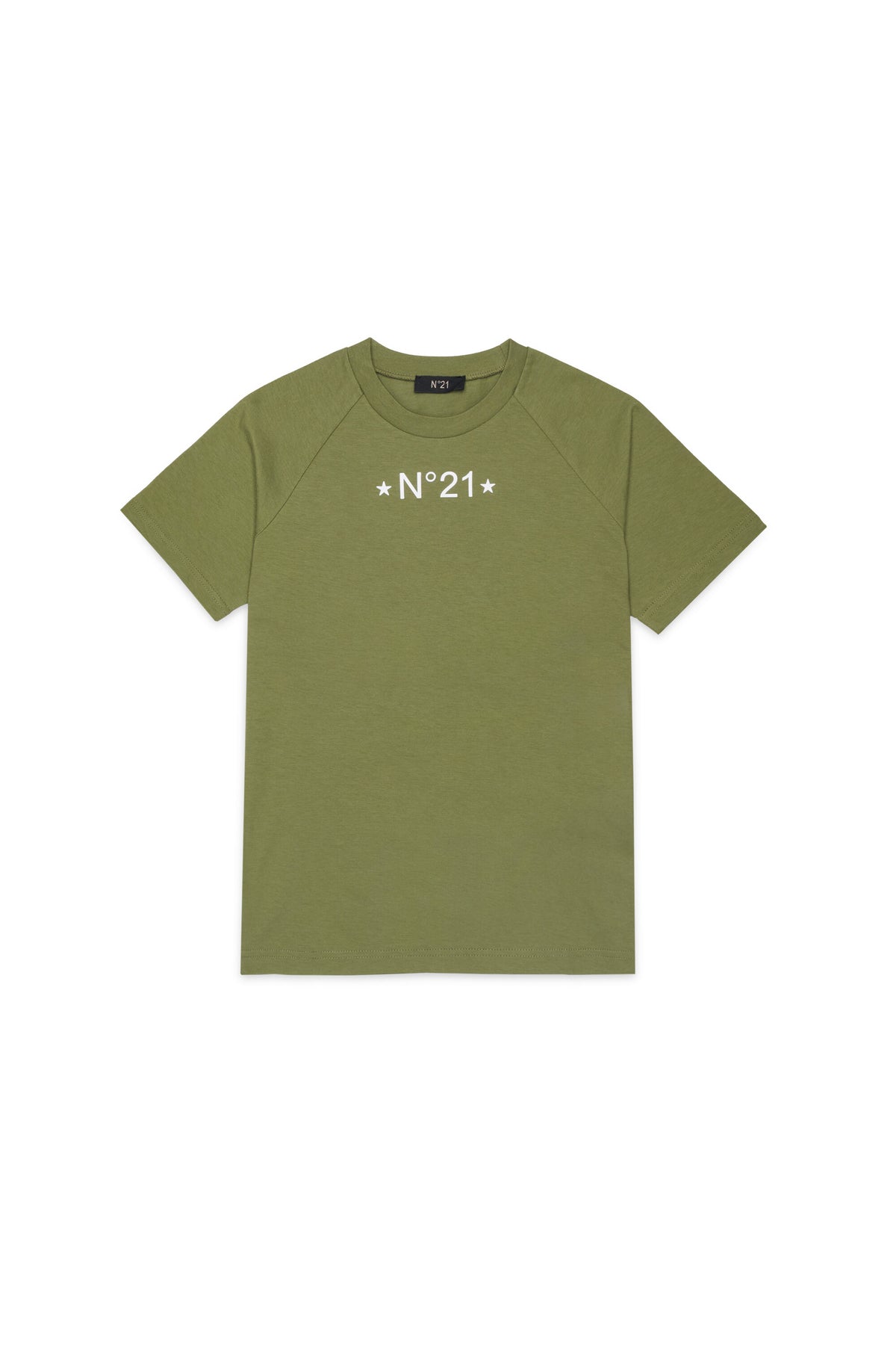 ロゴプリントのラグランTシャツ