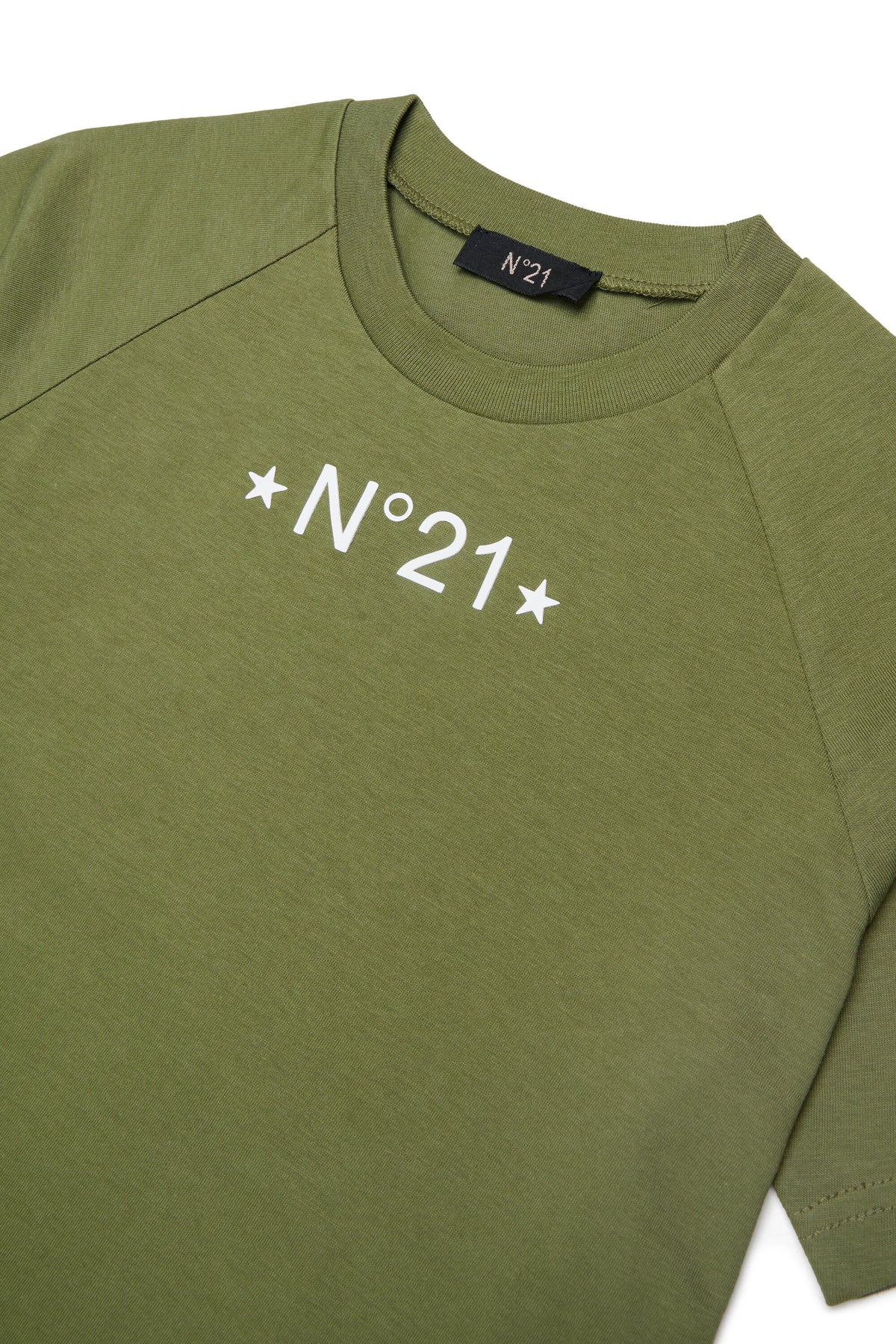 ロゴプリントのラグランTシャツ