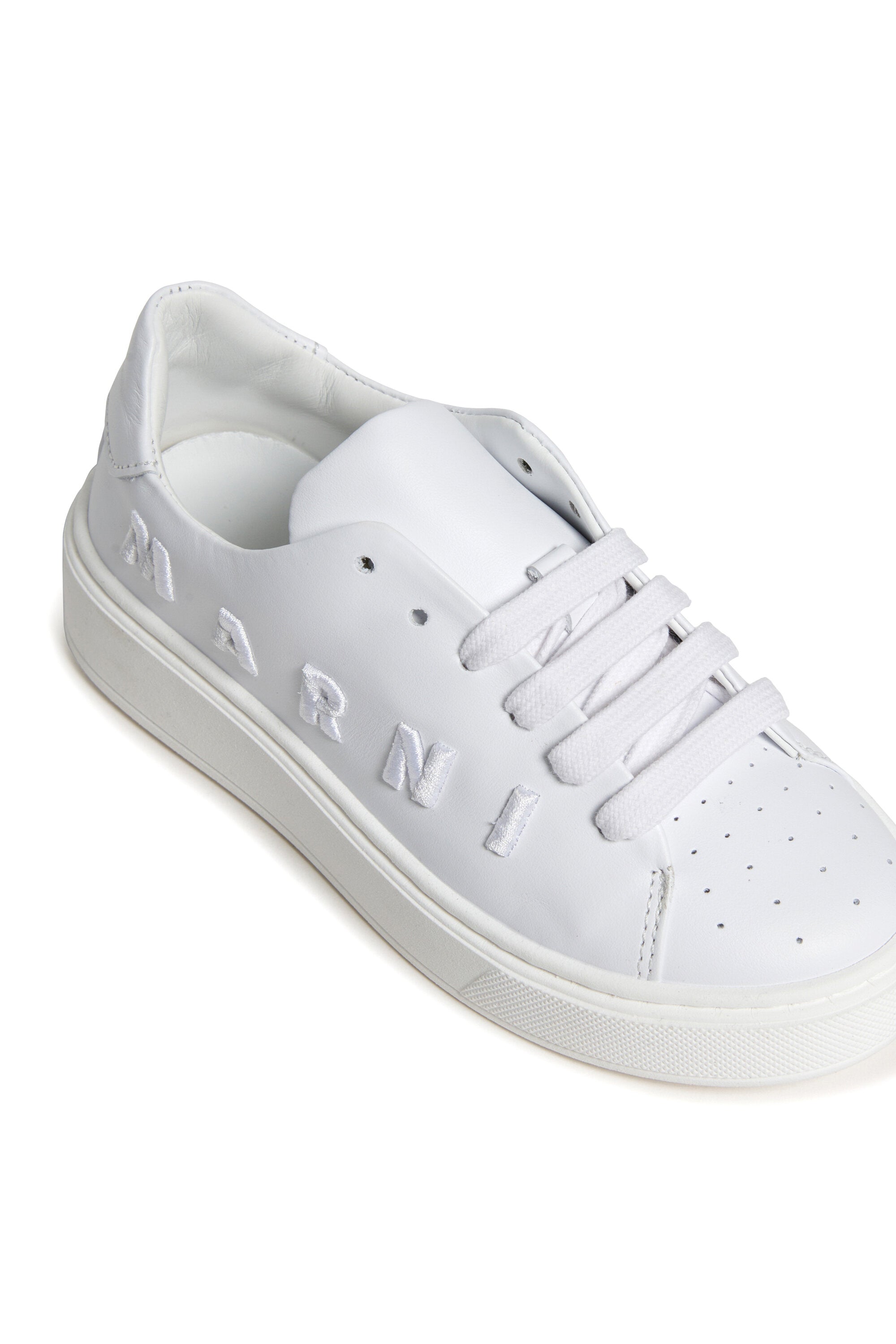 Branded leather low trainers