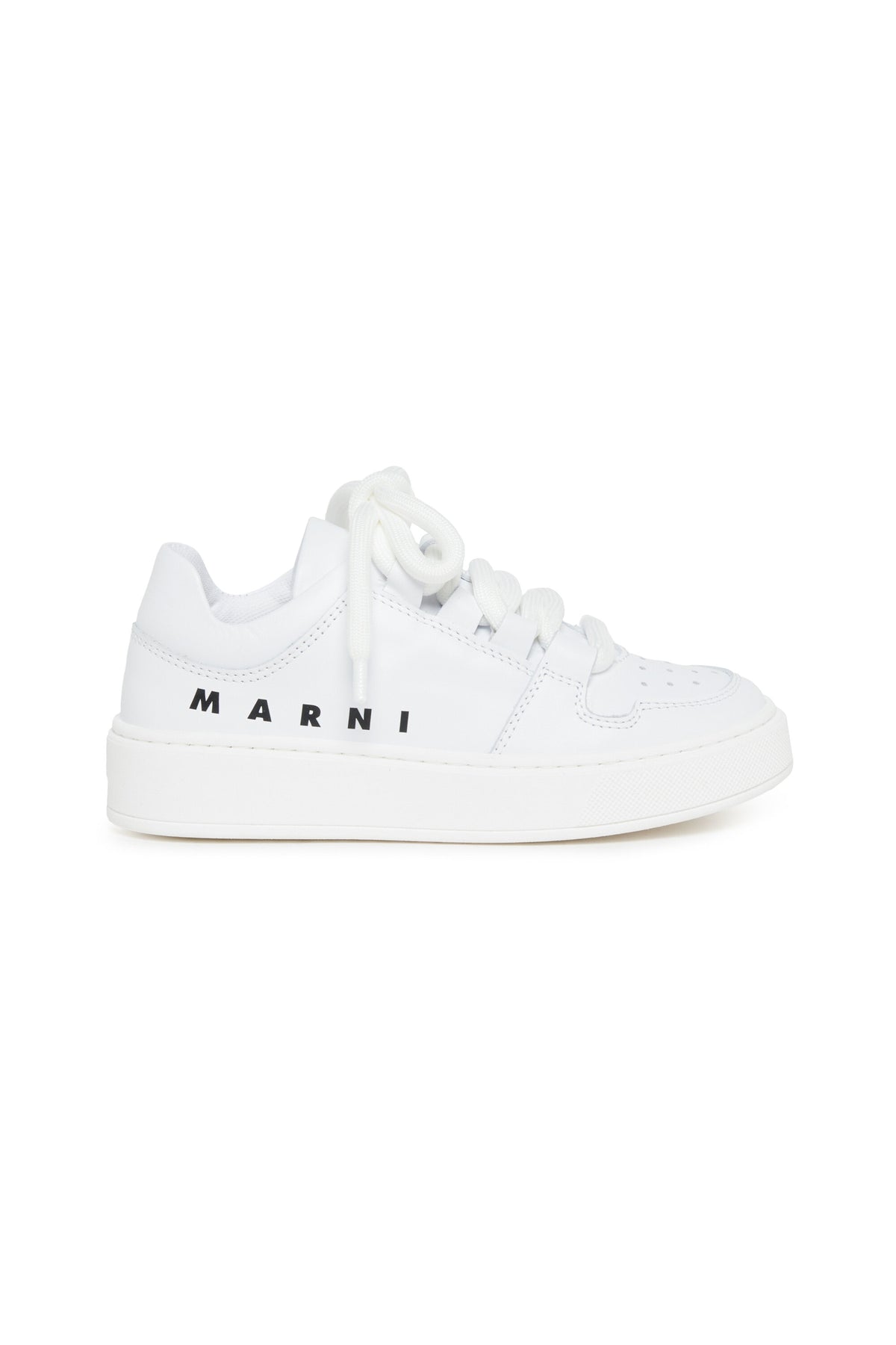 Leather low trainers with logo