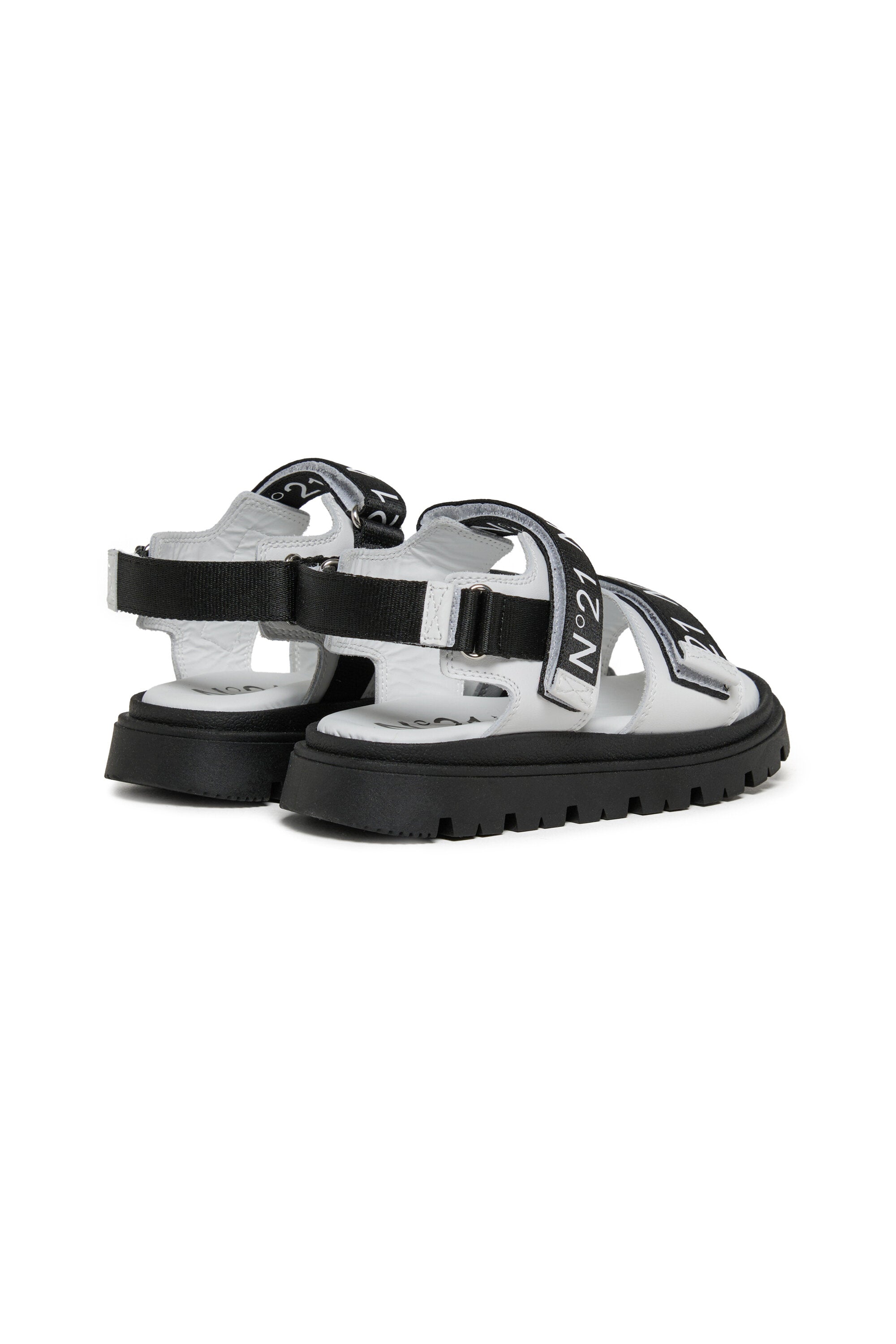 Platform sandals with logoed straps