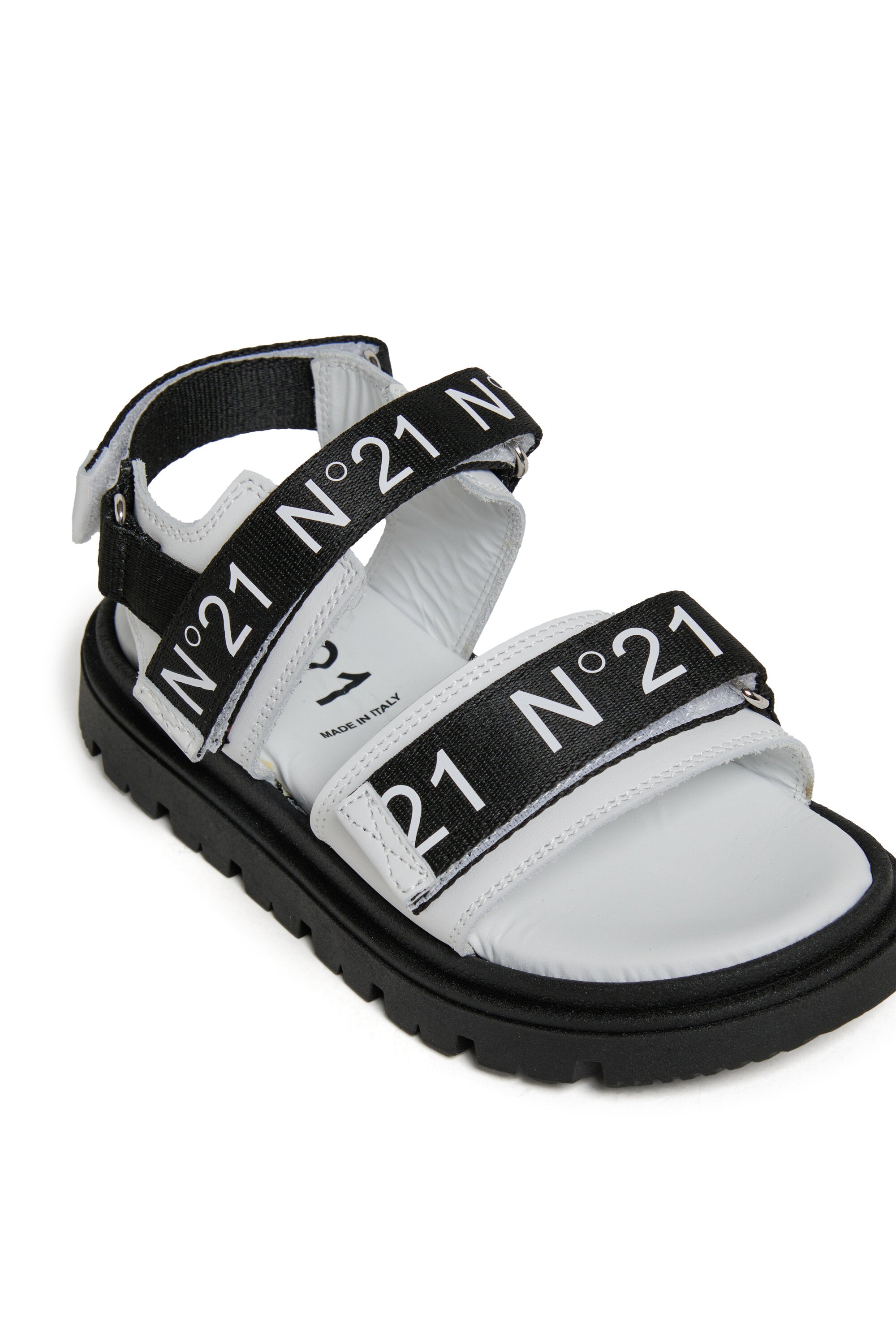 Platform sandals with logoed straps