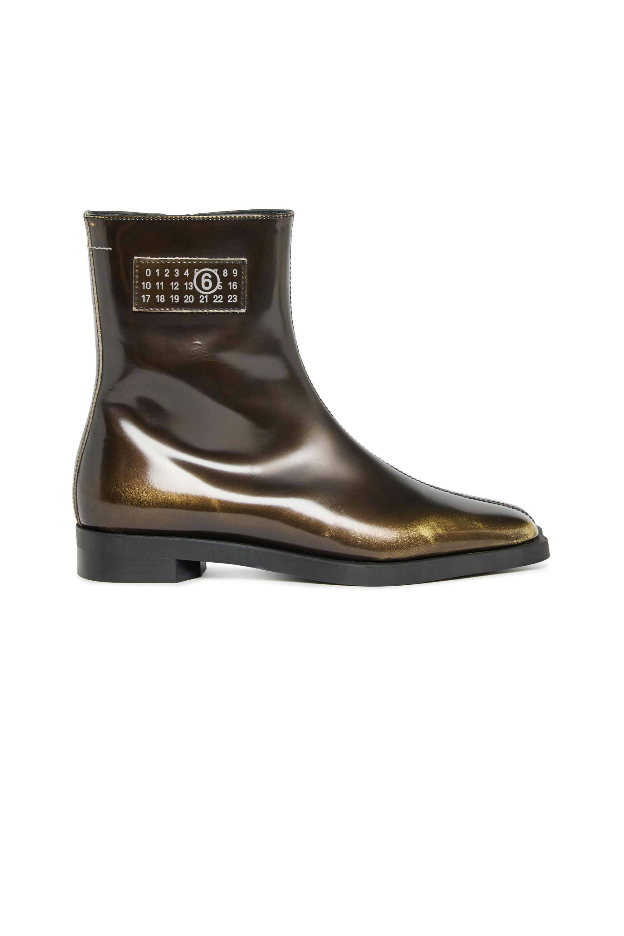 ツートーンレザーのローブーツ