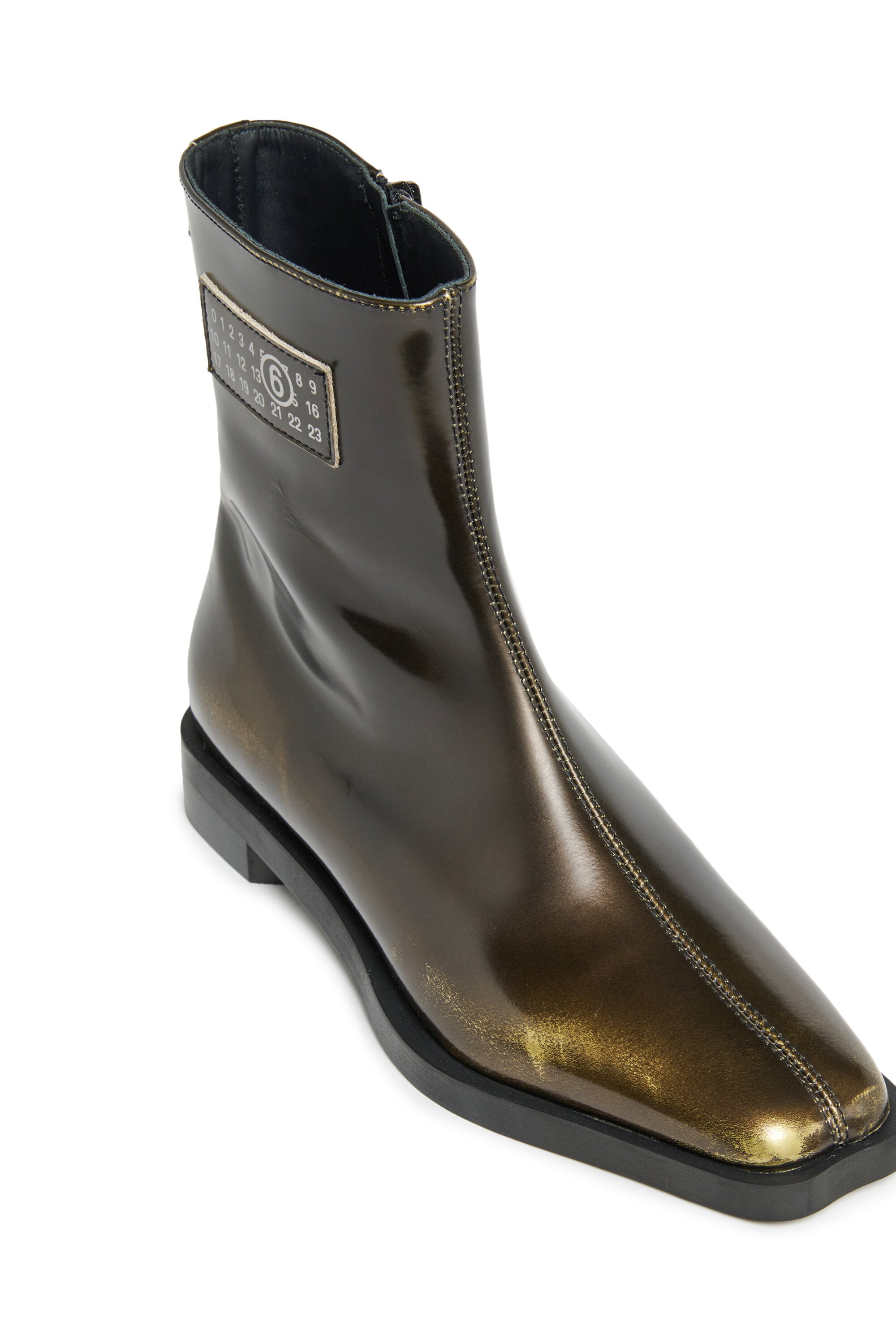 ツートーンレザーのローブーツ