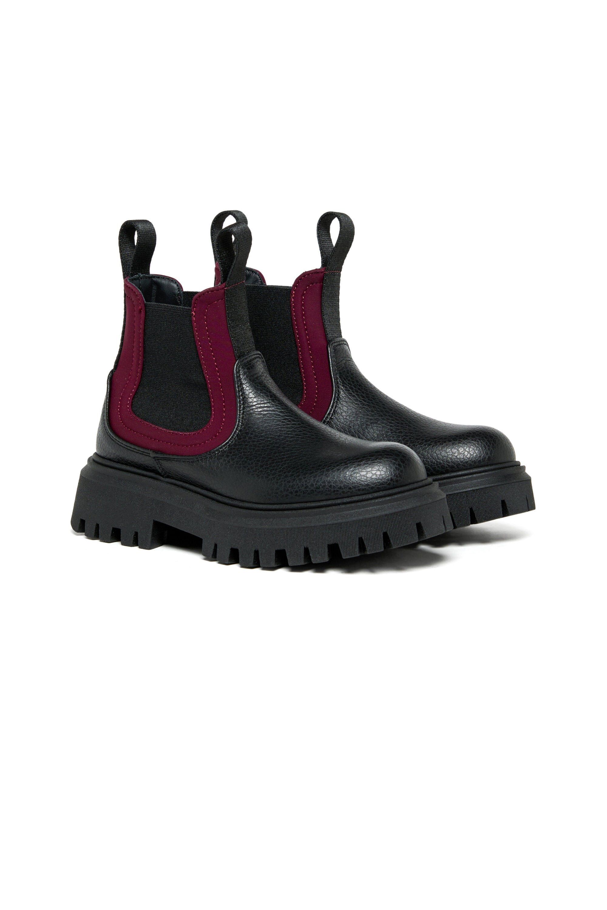 ロゴリボン付きレザー・チェルシー・ブーツ