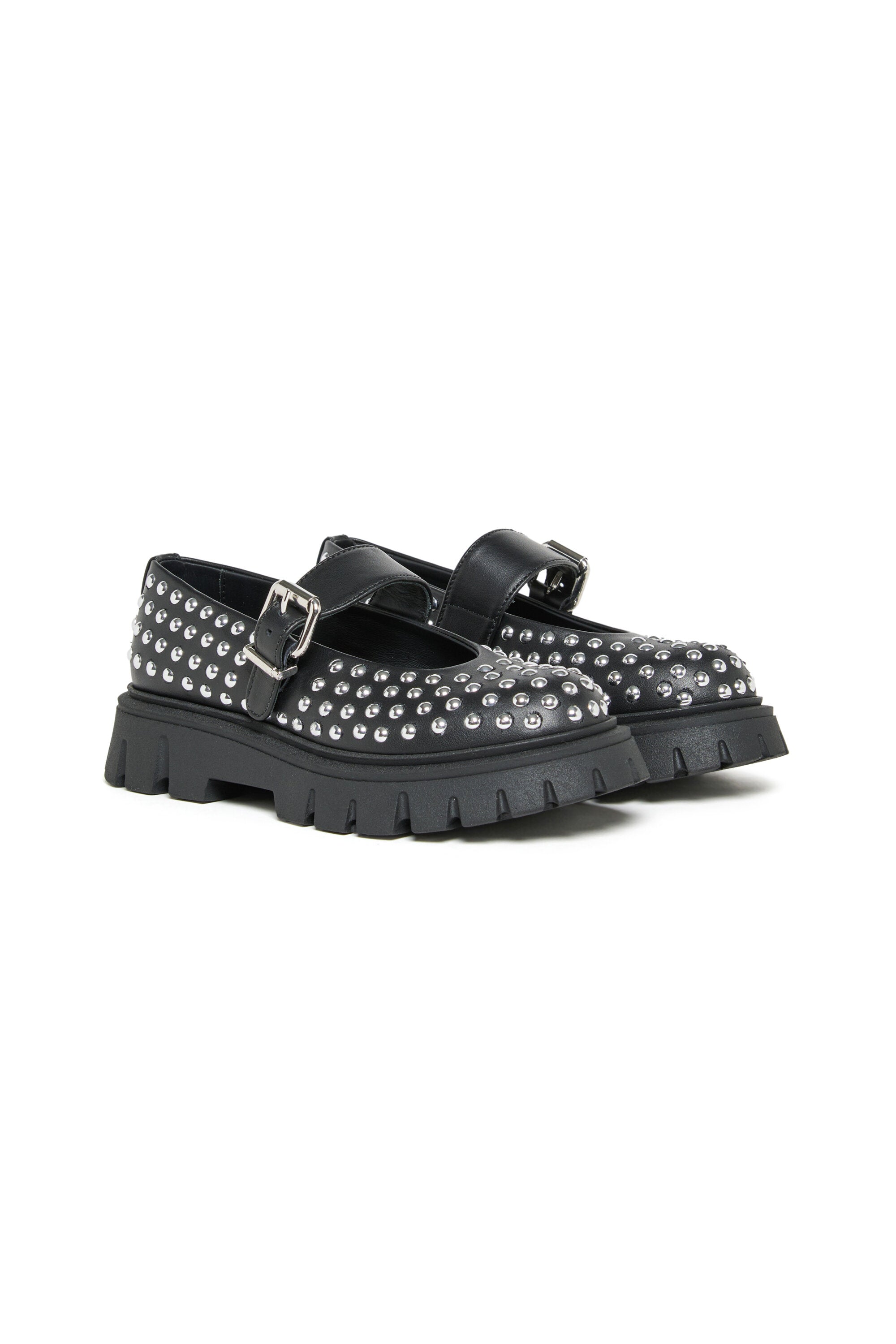 Studded Leather Mary Jane Shoes