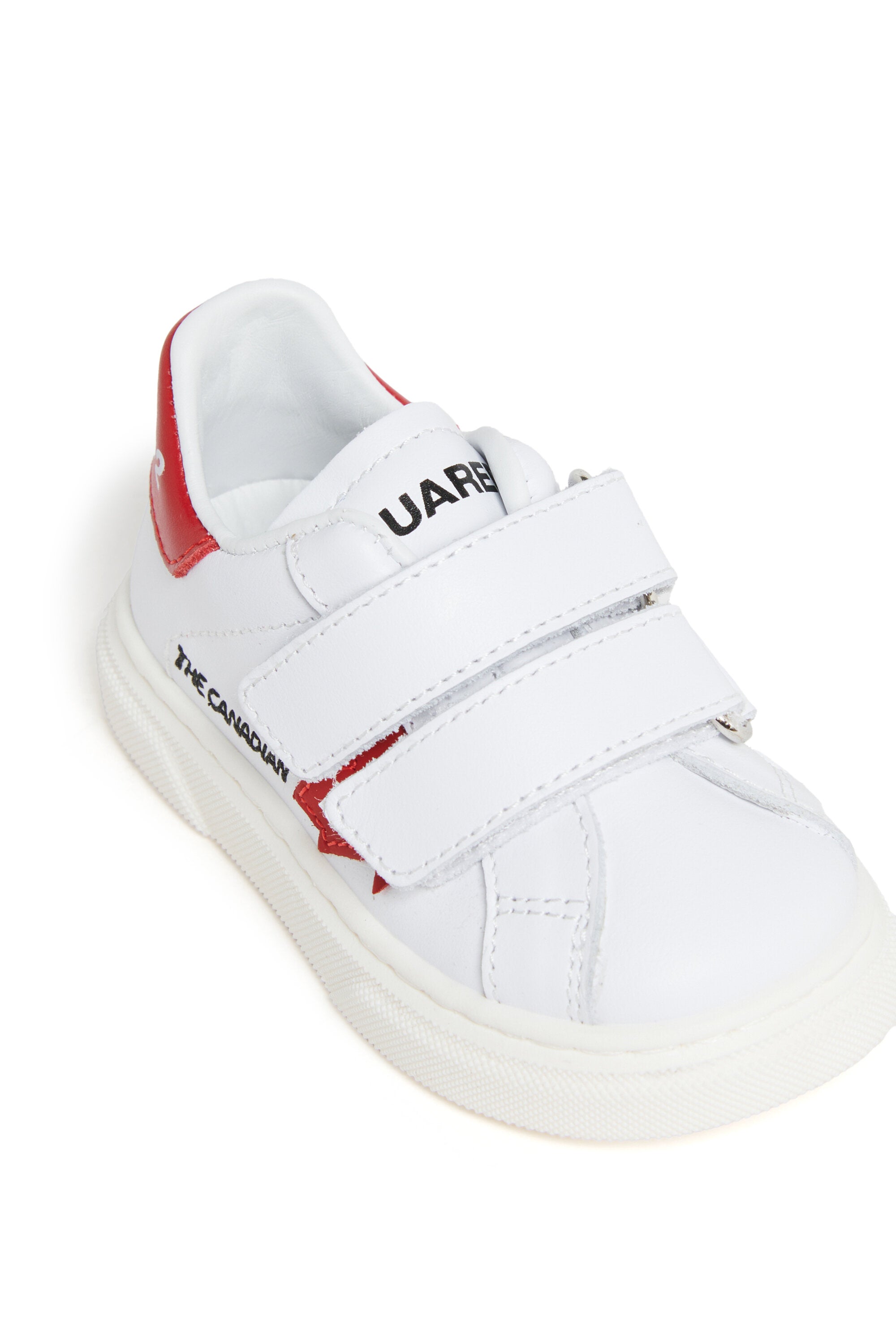 メープルリーフ付きレザー・ロートップ・スニーカー