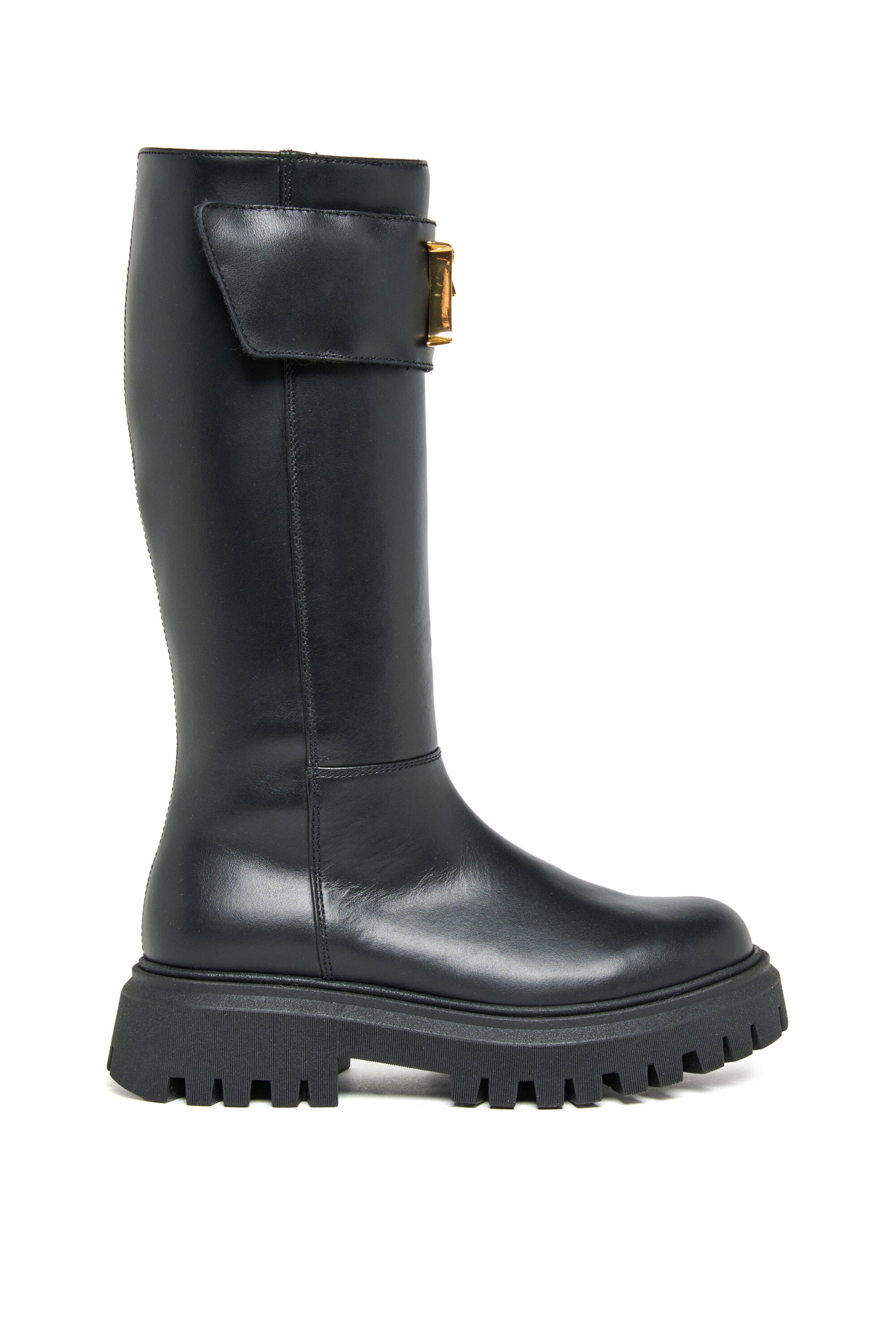 メタルプレート付きハイブーツ