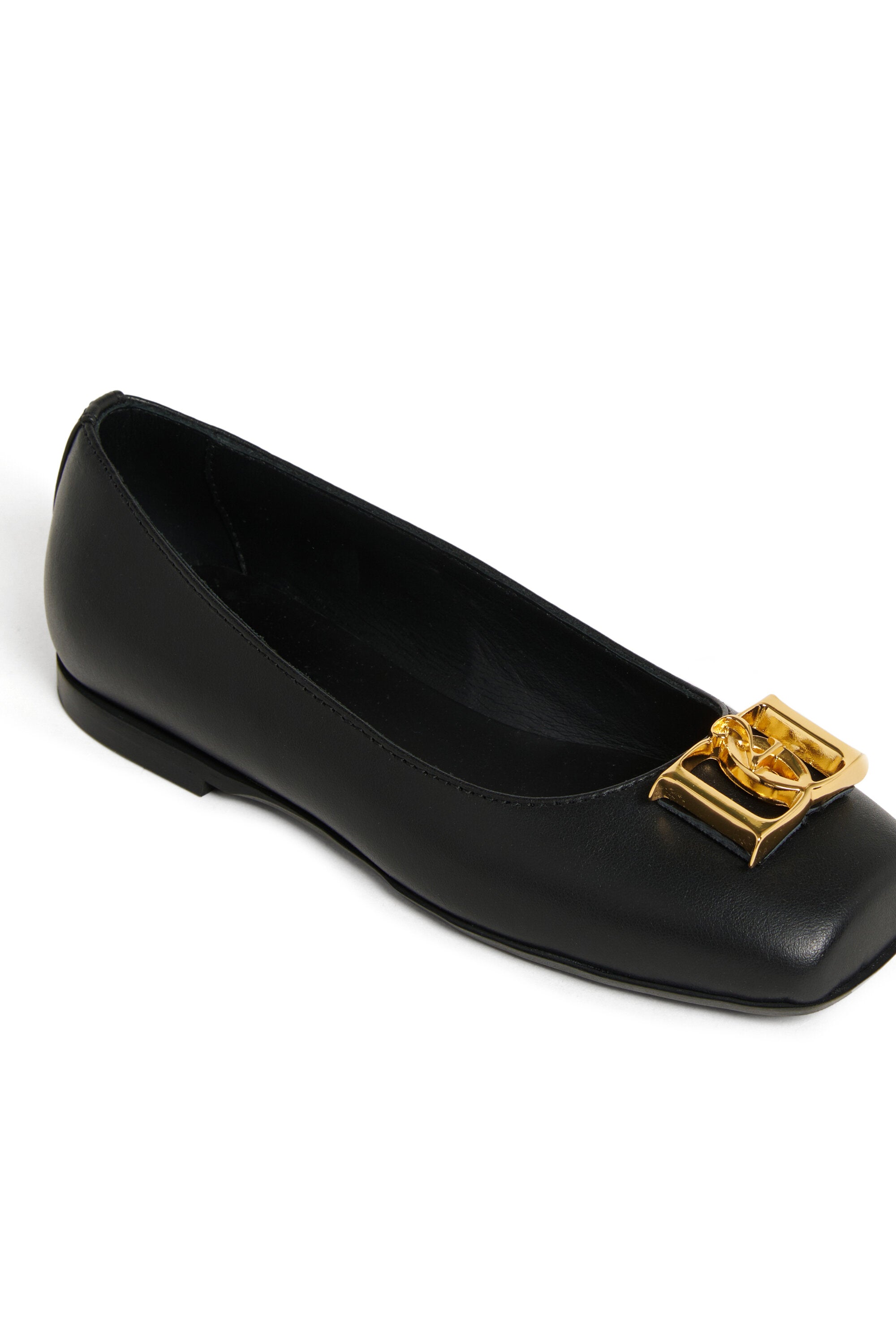 ロゴ入りレザー バレリーナ