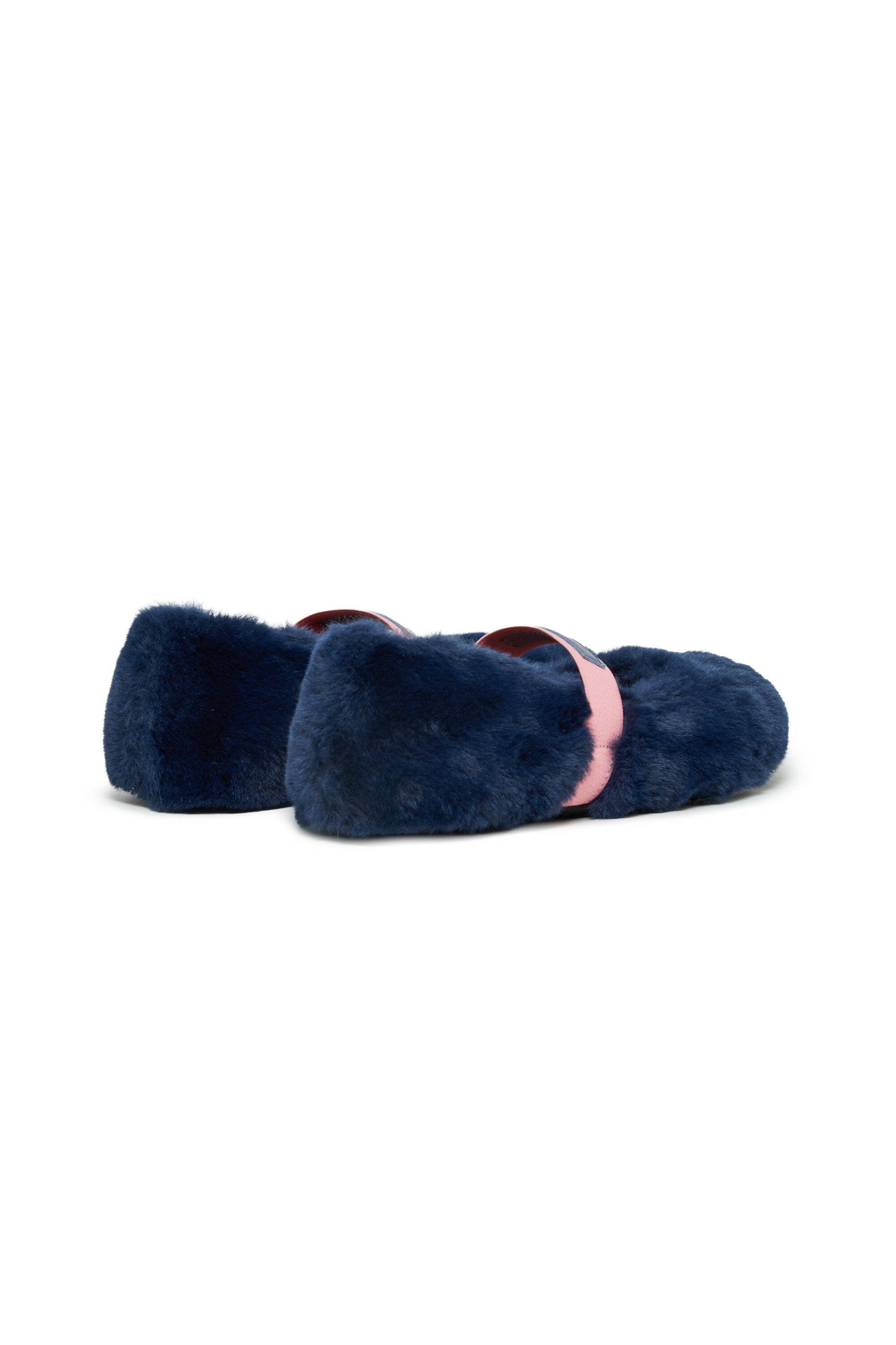 Fur-effect ballet flats