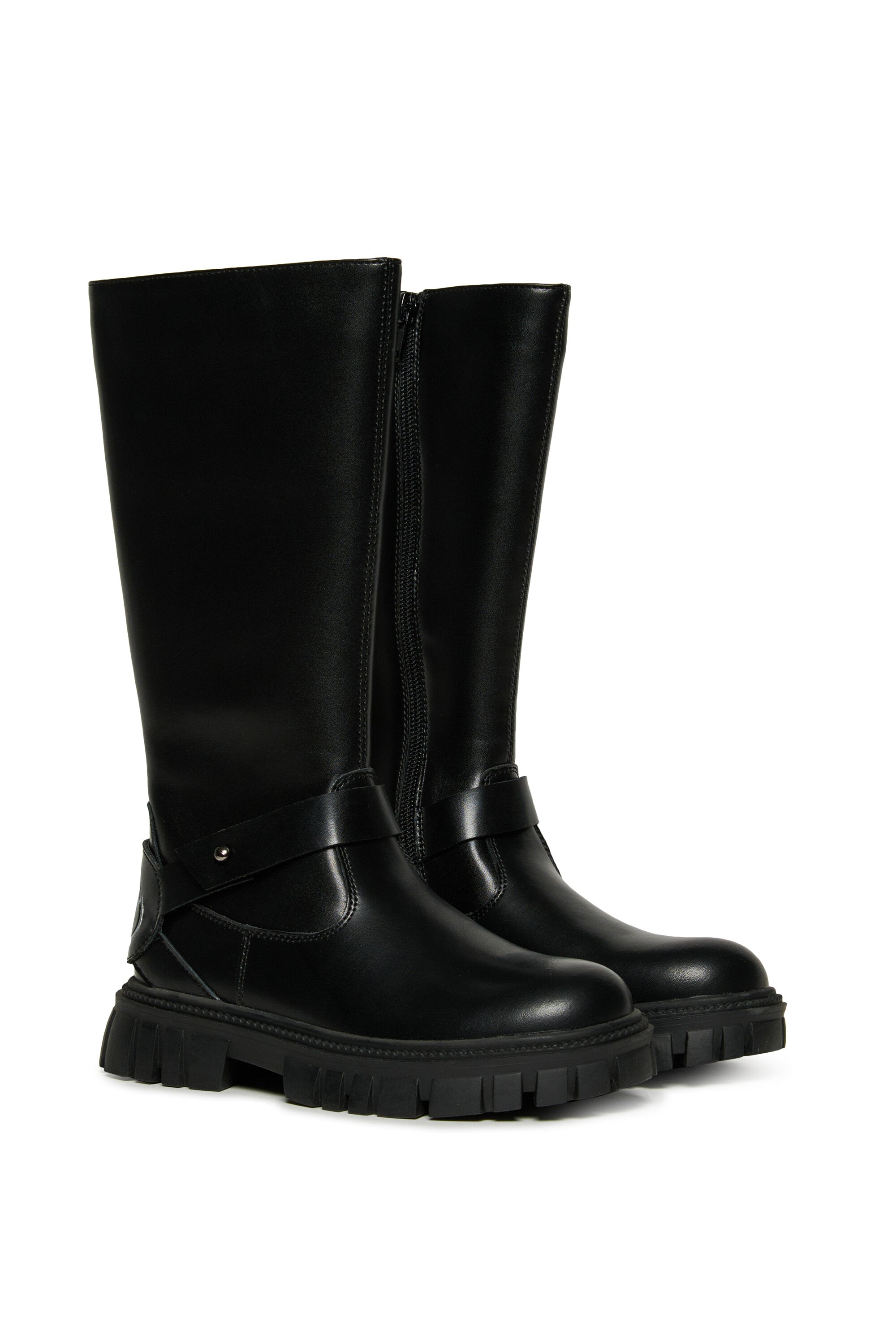 D-ハンマーのロゴ入りパッチブーツ